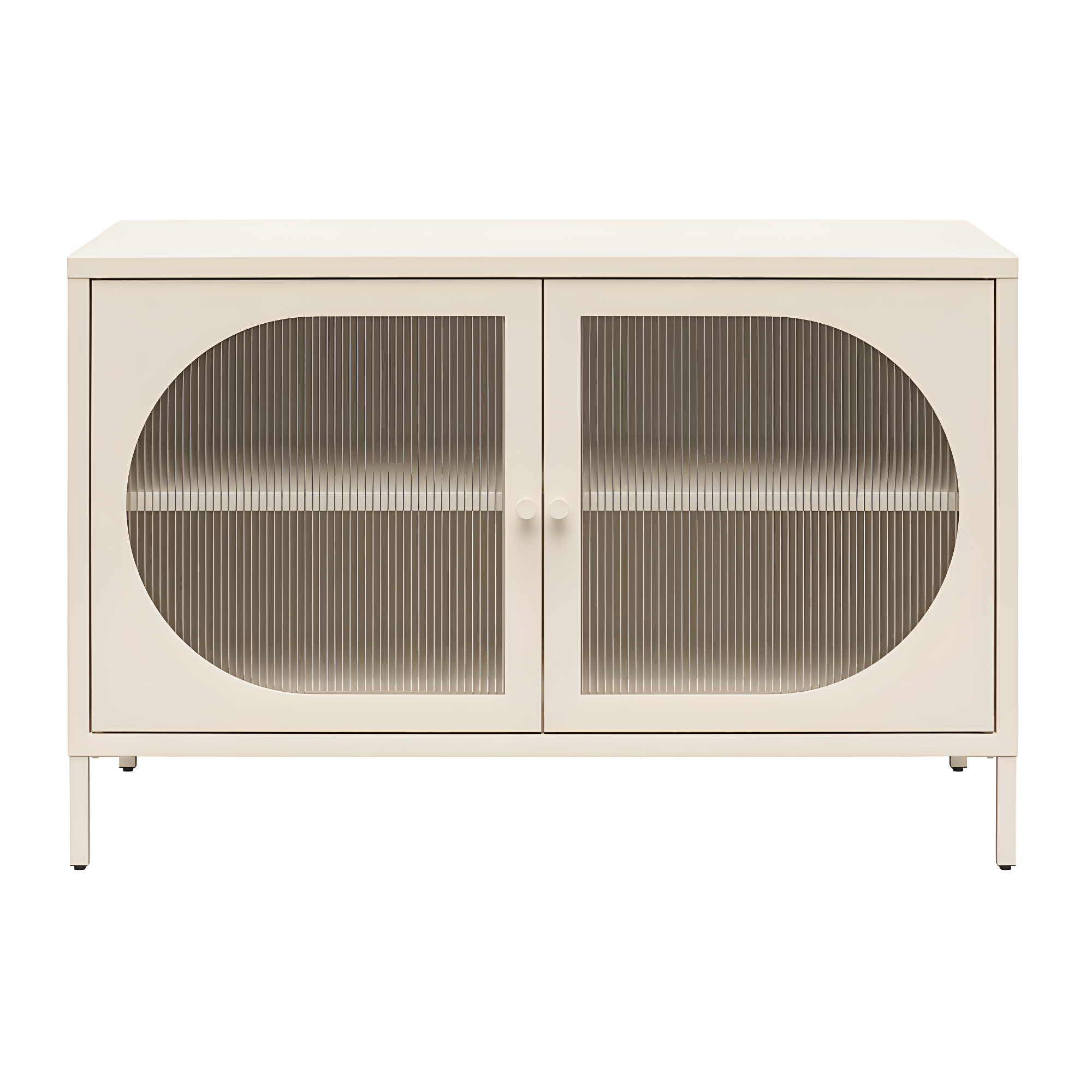 Luna 25.2'' Tall Accent Cabinet with Fluted Glass