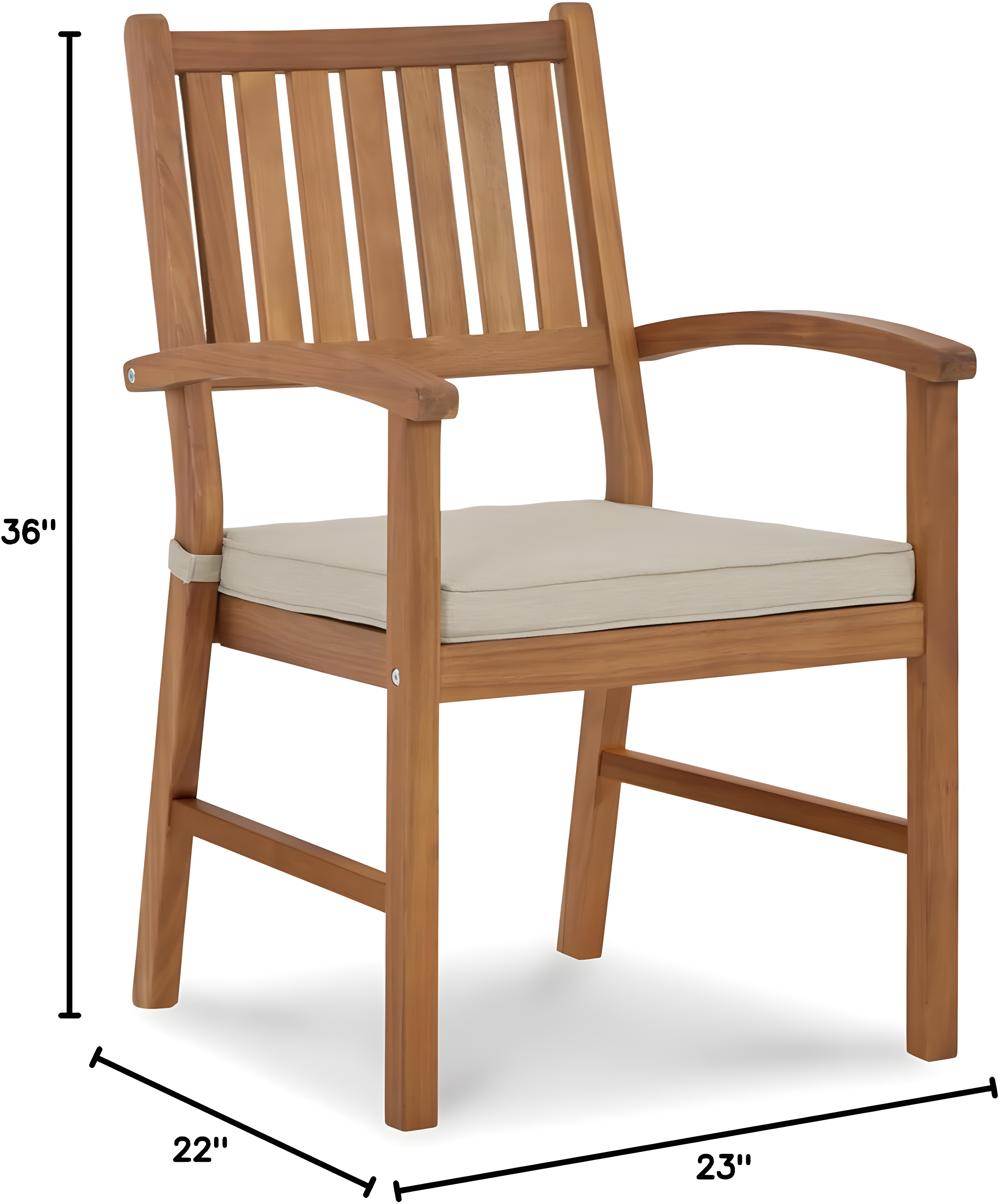 Gennine Outdoor Dining Armchair with Cushion (Set of 2)