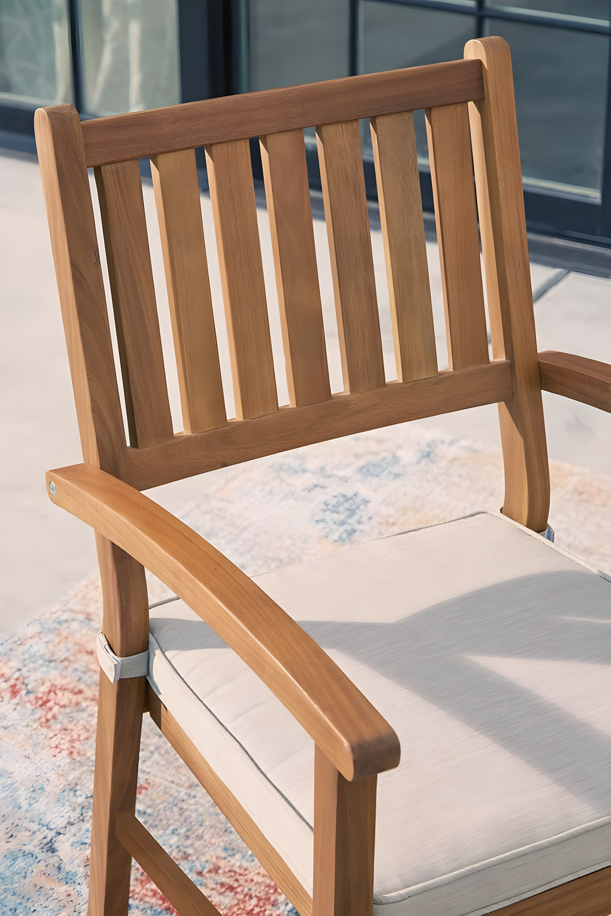 Gennine Outdoor Dining Armchair with Cushion (Set of 2)