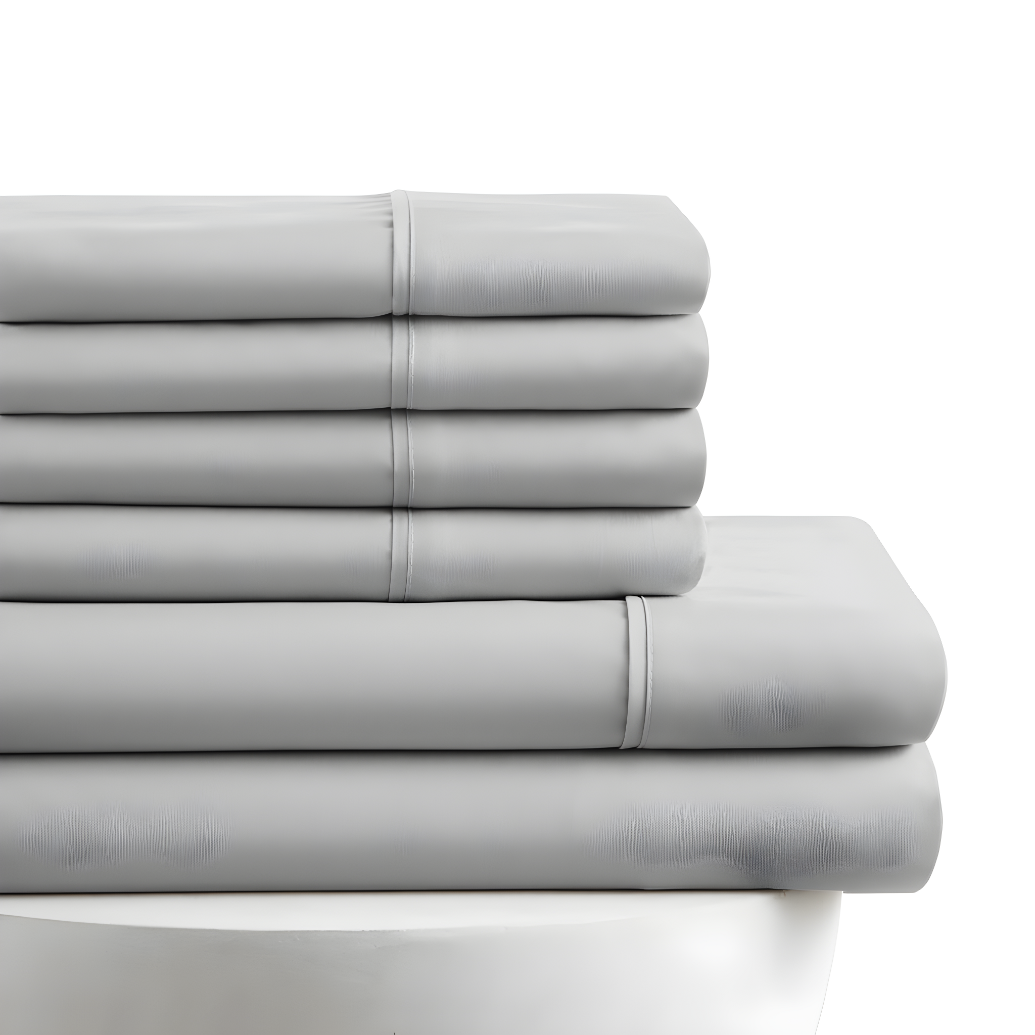 Noble Linens 6 Piece Gray Solid Microfiber Bed Sheet Set For Full Size Bedding