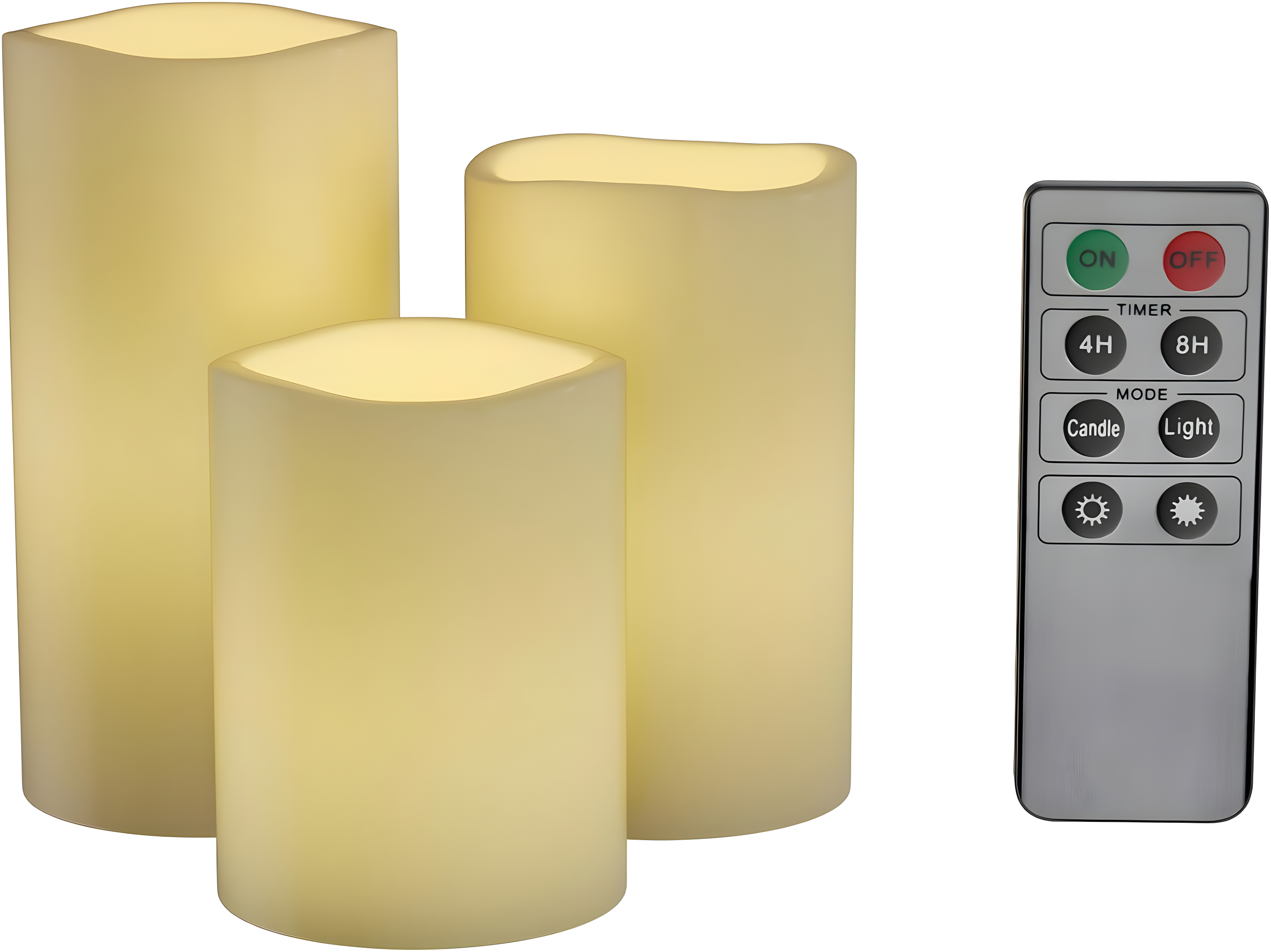 Lavish Home 3-Piece Led Flameless Candle Set with Remote, White