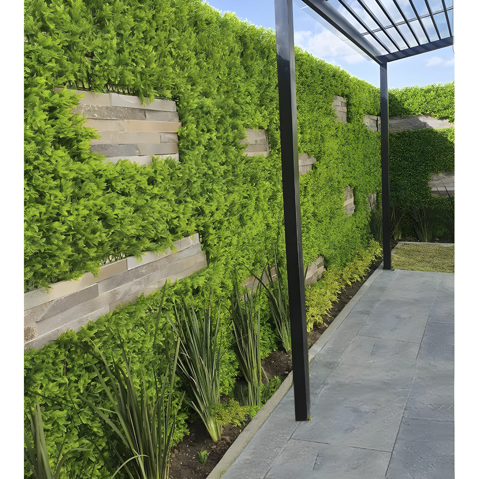 GreenSmart Dekor Artificial Leaf Fern Decorative Fence Panel (Set of 4)