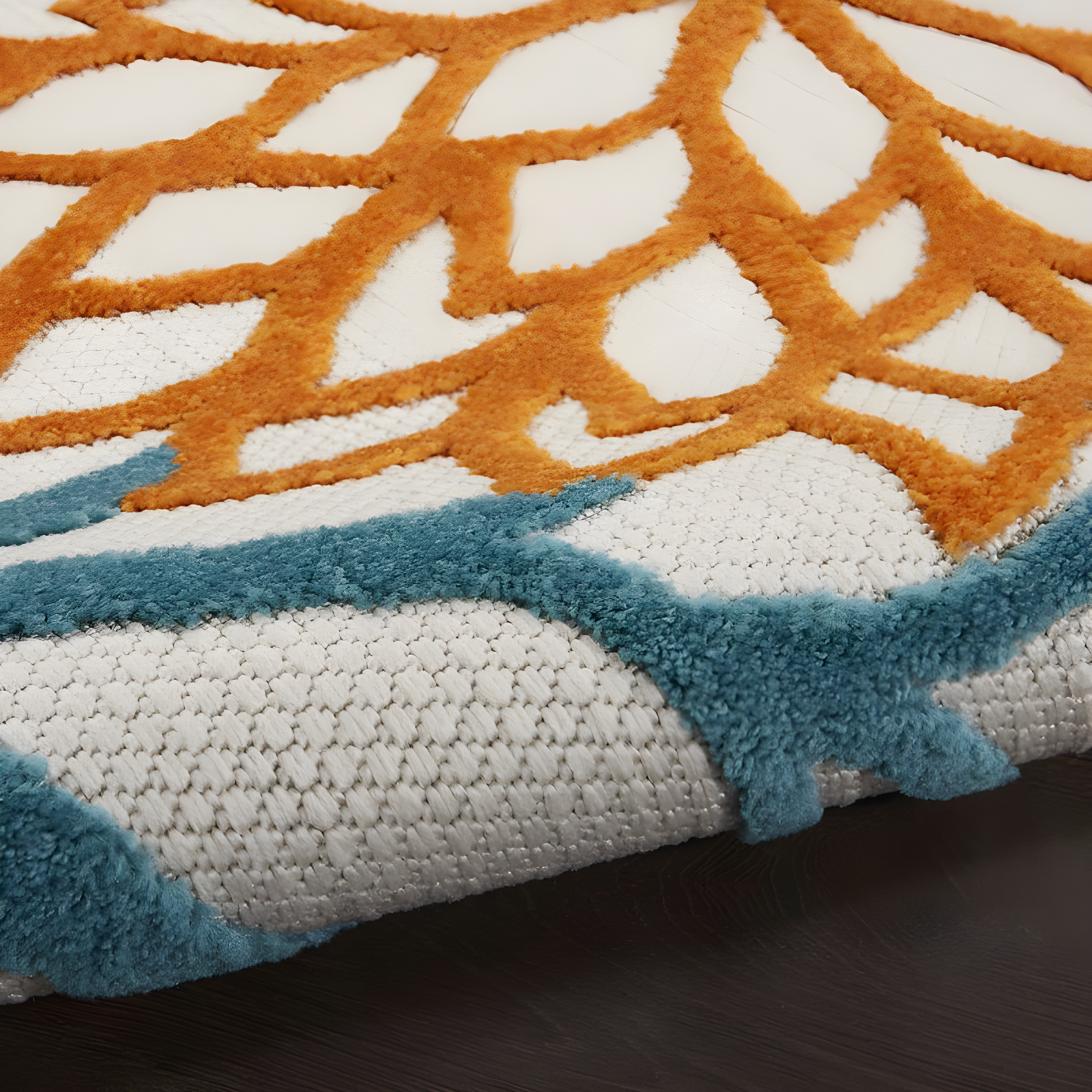 Nourison Aloha Floral Bloom Flatweave High-Low Indoor Outdoor Area Rug Turquoise Multicolor 2'8" x 4'