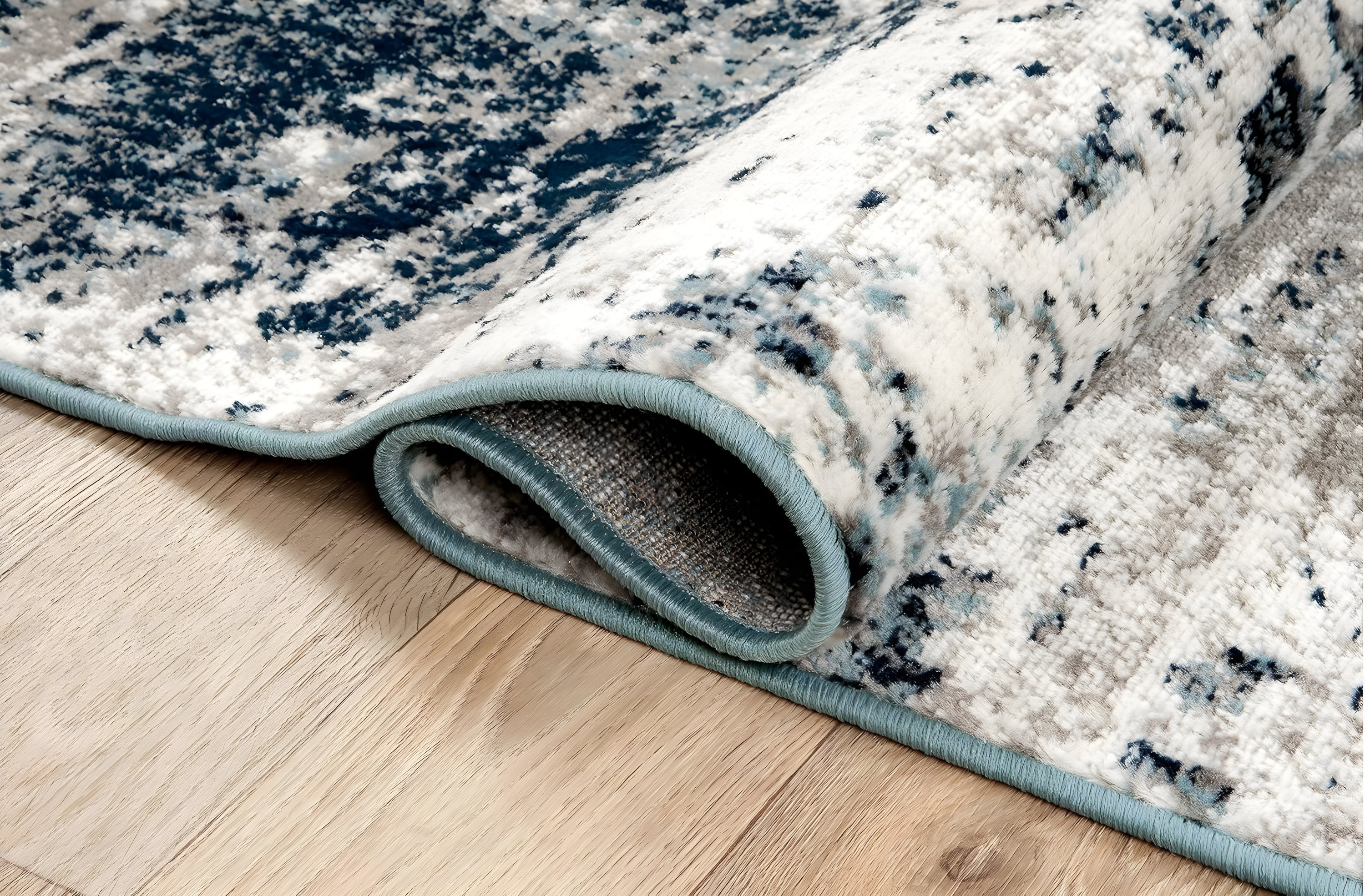 World Rug Gallery Distressed Abstract Blue 2' x 3' Area Rug