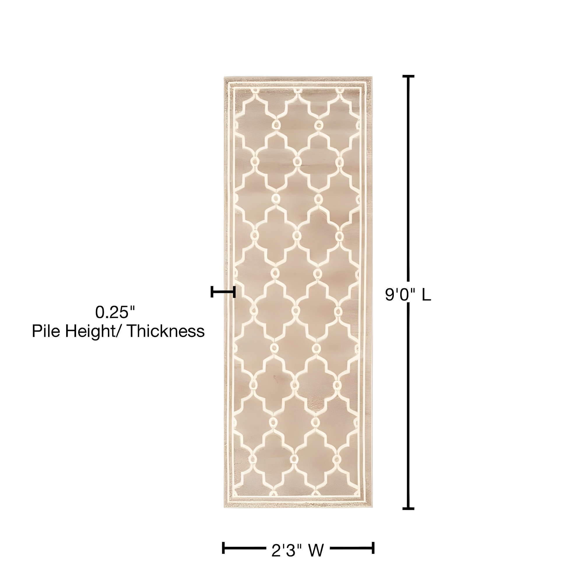 Amherst AMT414 Power Loomed Indoor Runner Rug - Wheat/Beige - 2'3"x9' - Safavieh