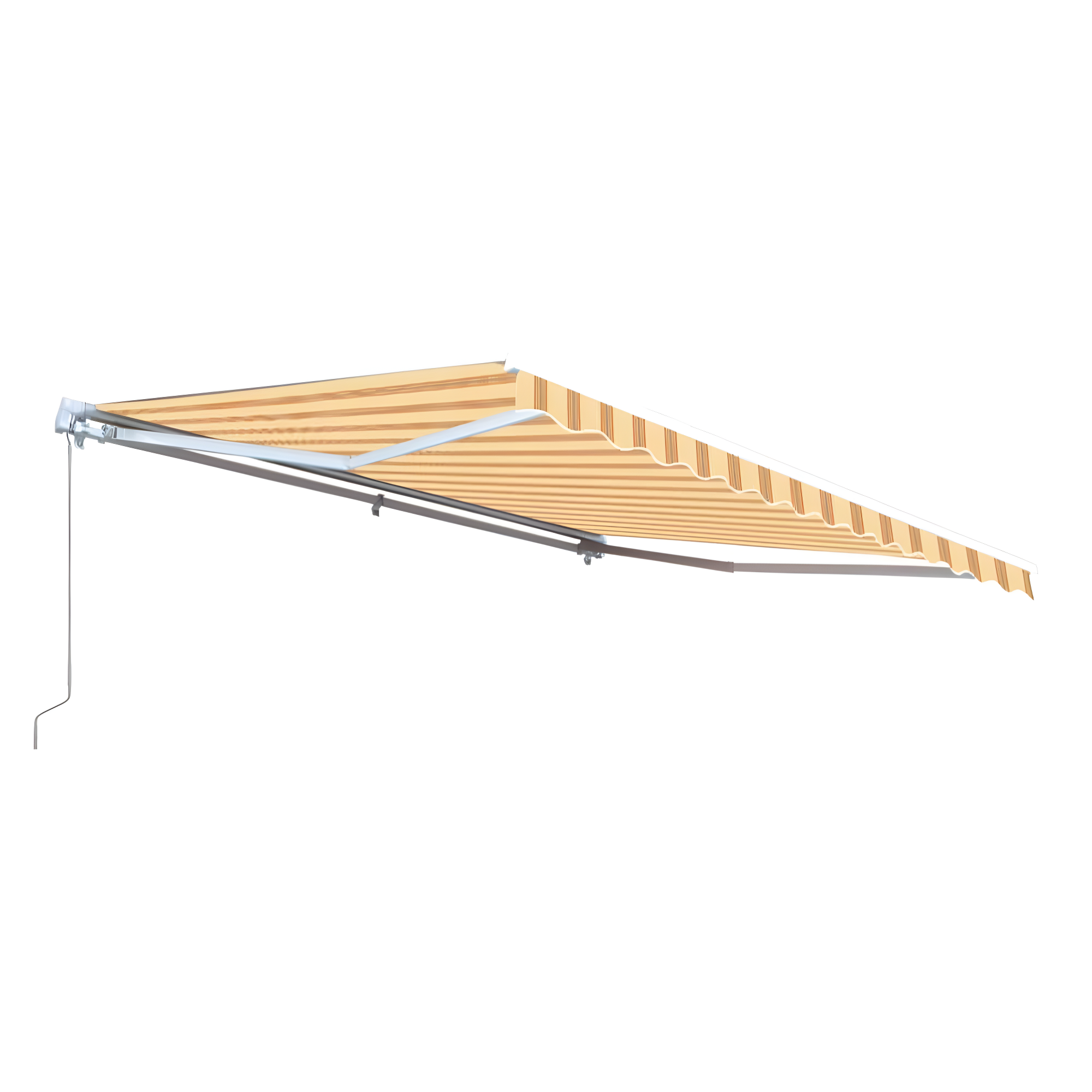 Motorized Retractable White Frame Patio Awning