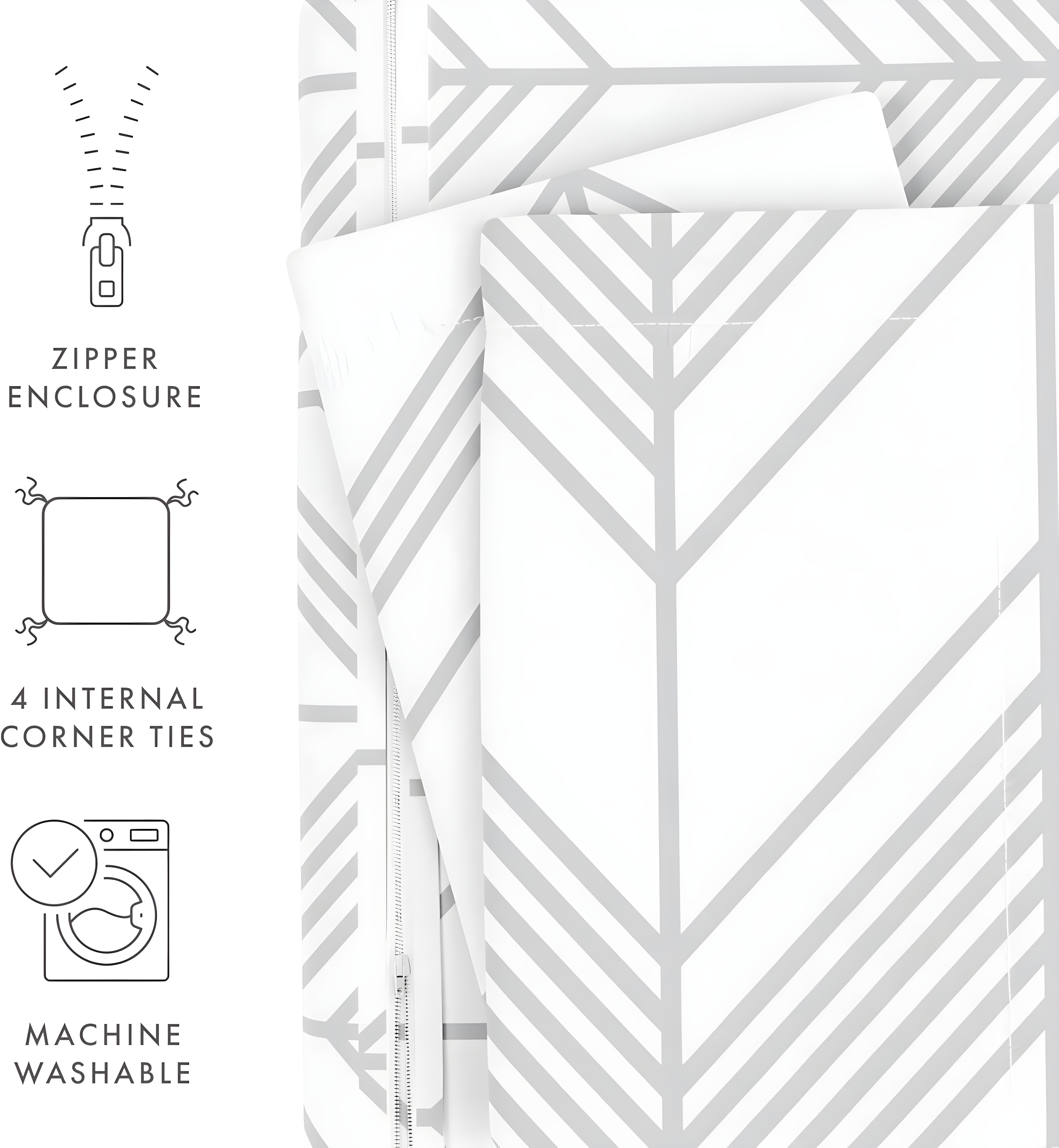 Becky Cameron Home Alps Chevron Pattern Duvet Cover Set