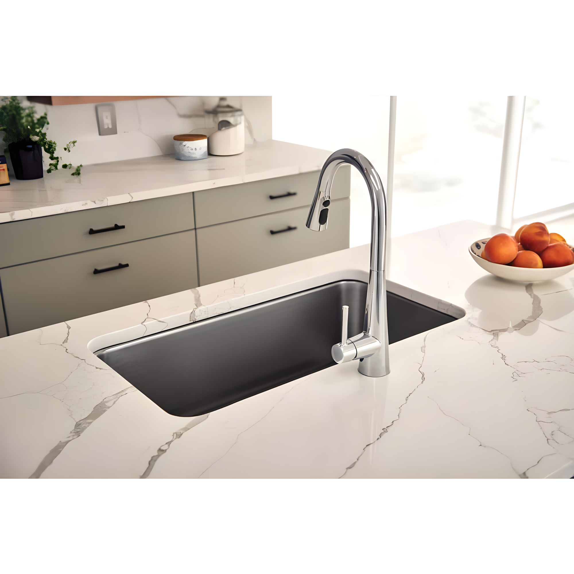 Moen Sleek Pull Down Single Handle Kitchen Faucet with Power Boost Technology and Duralock