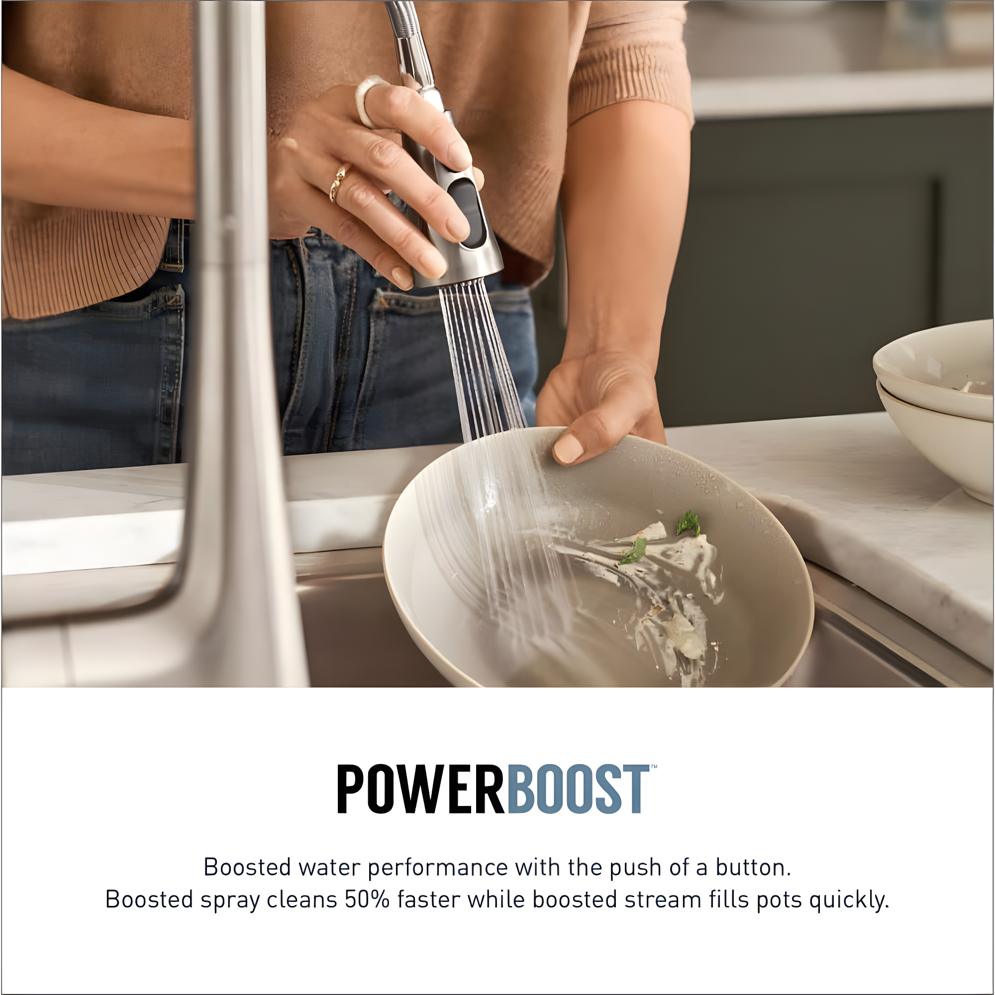 Moen Sleek Pull Down Single Handle Kitchen Faucet with Power Boost Technology and Duralock