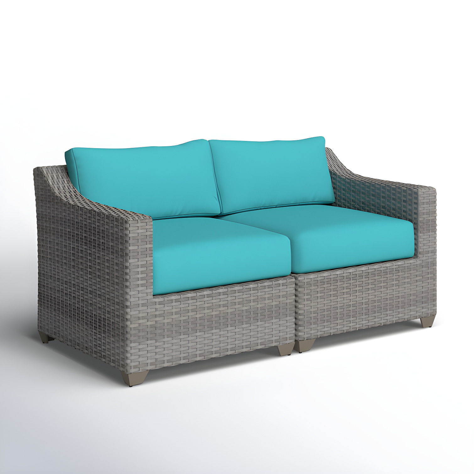 Bannister 64'' Wicker Outdoor Loveseat