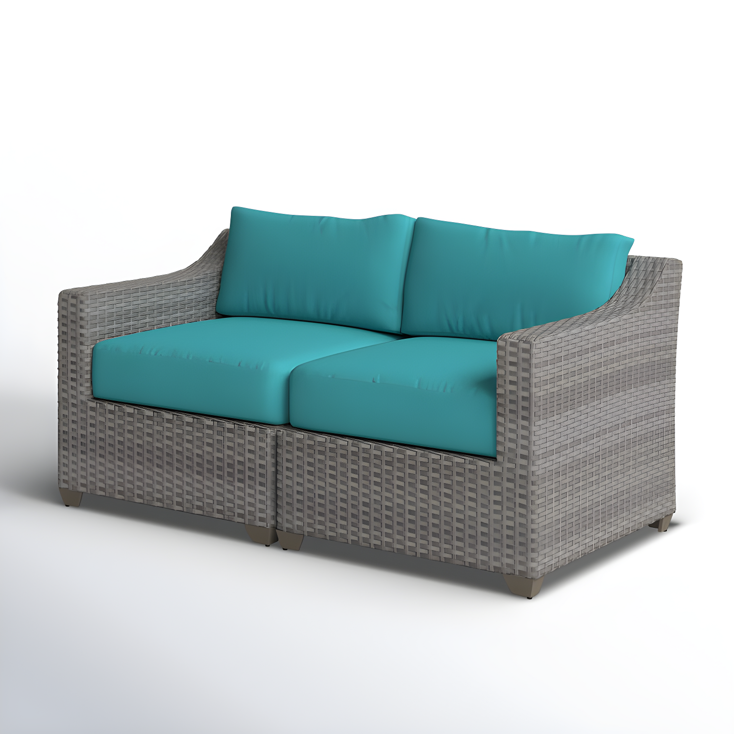 Bannister 64'' Wicker Outdoor Loveseat