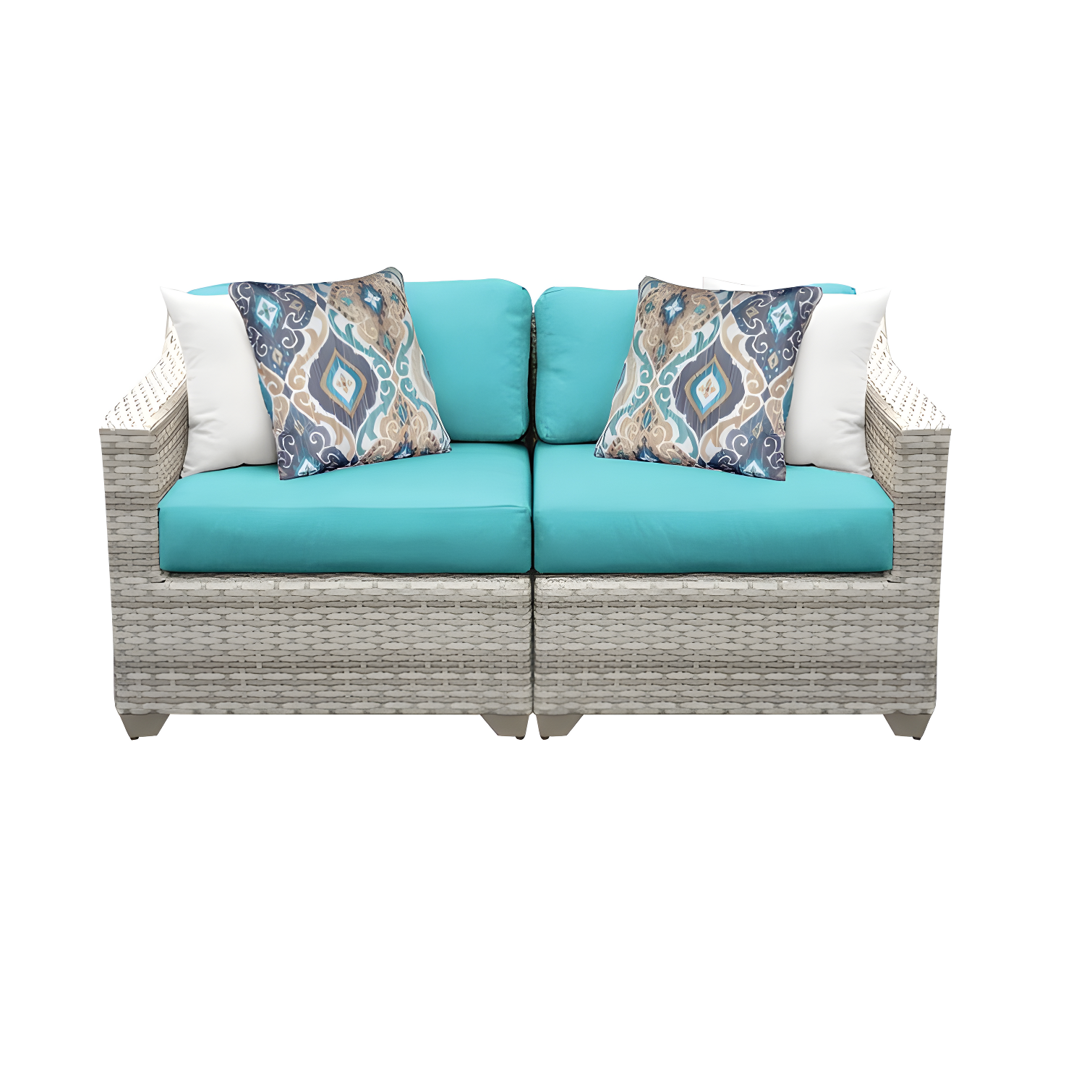 Bannister 64'' Wicker Outdoor Loveseat