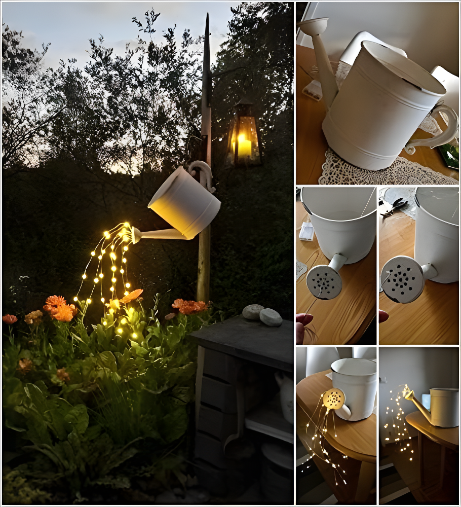 Soltuus Solar Powered 180 LEDs String Fairy Lights, Multi Strand Watering Can