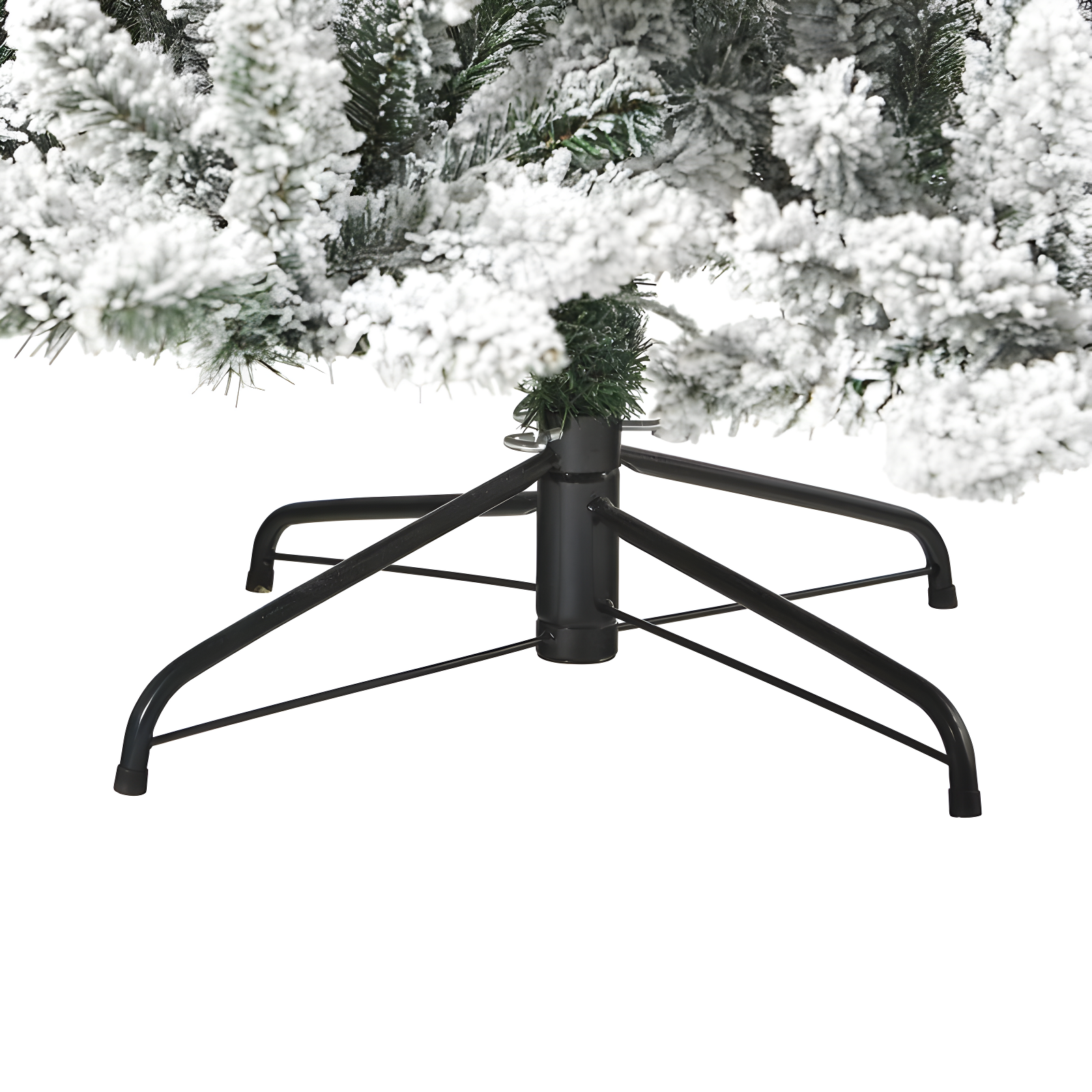 Nearly Natural 7.5' Pre-Lit LED Flocked Slim Livingston Fir with Pinecones, Electric Powered