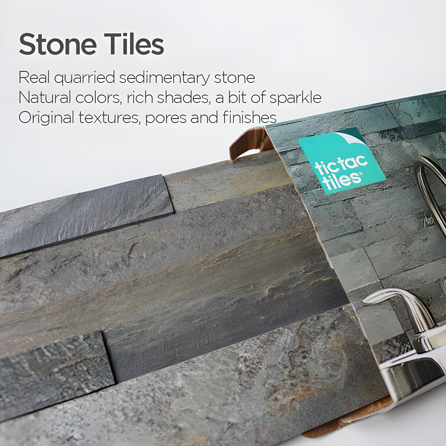 6'' W x 24'' L Natural Stone Peel and Stick Mosaic Tile