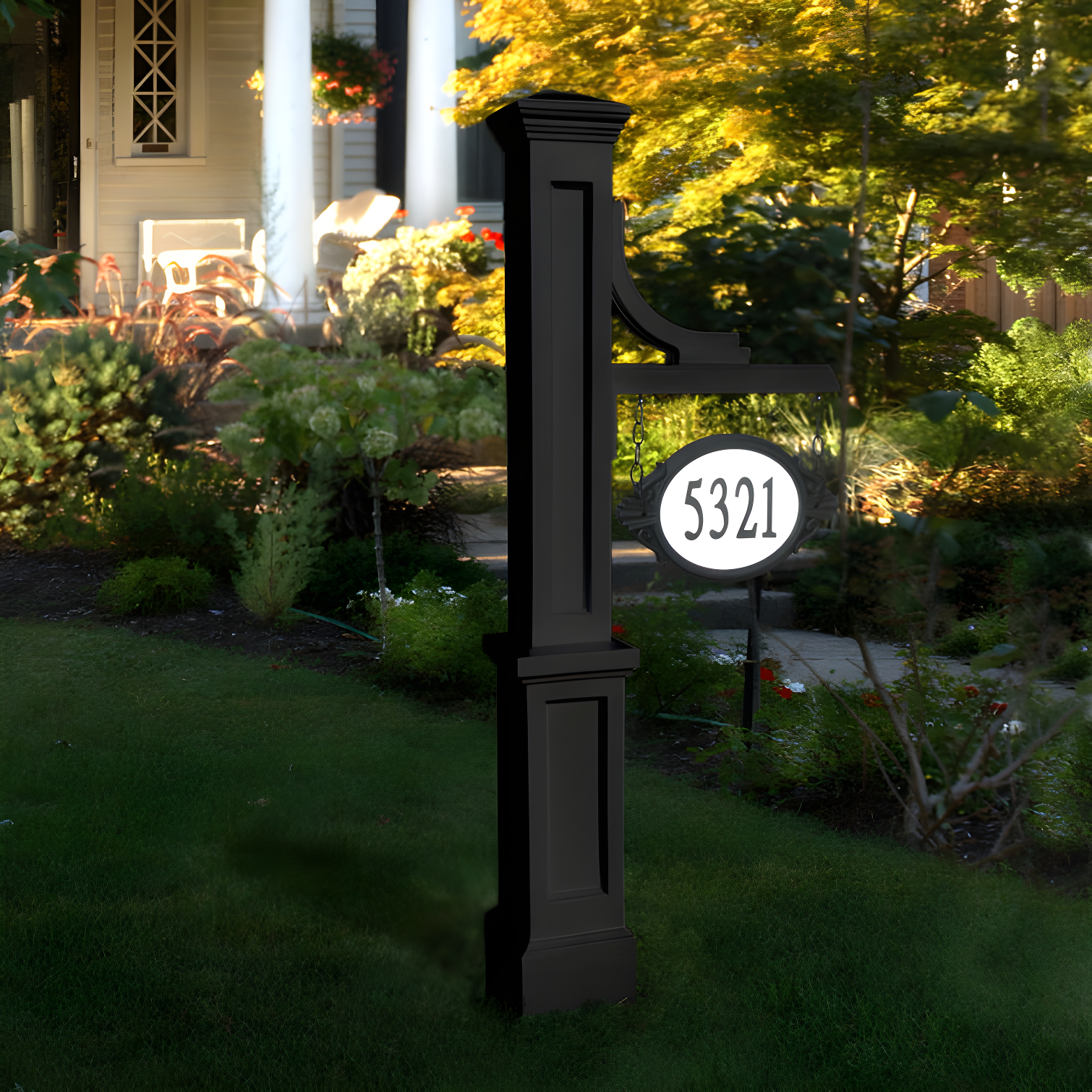 Woodhaven Address Sign Post