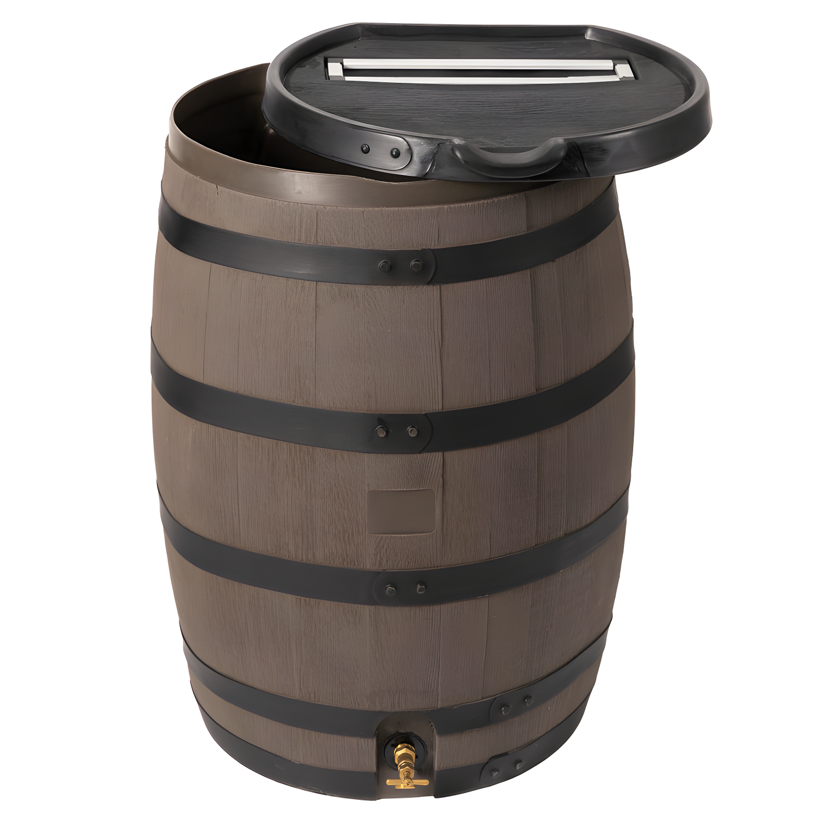 RTS Companies 55 Gallon Premium Eco Flat Back Rain Barrel with Removable Lid