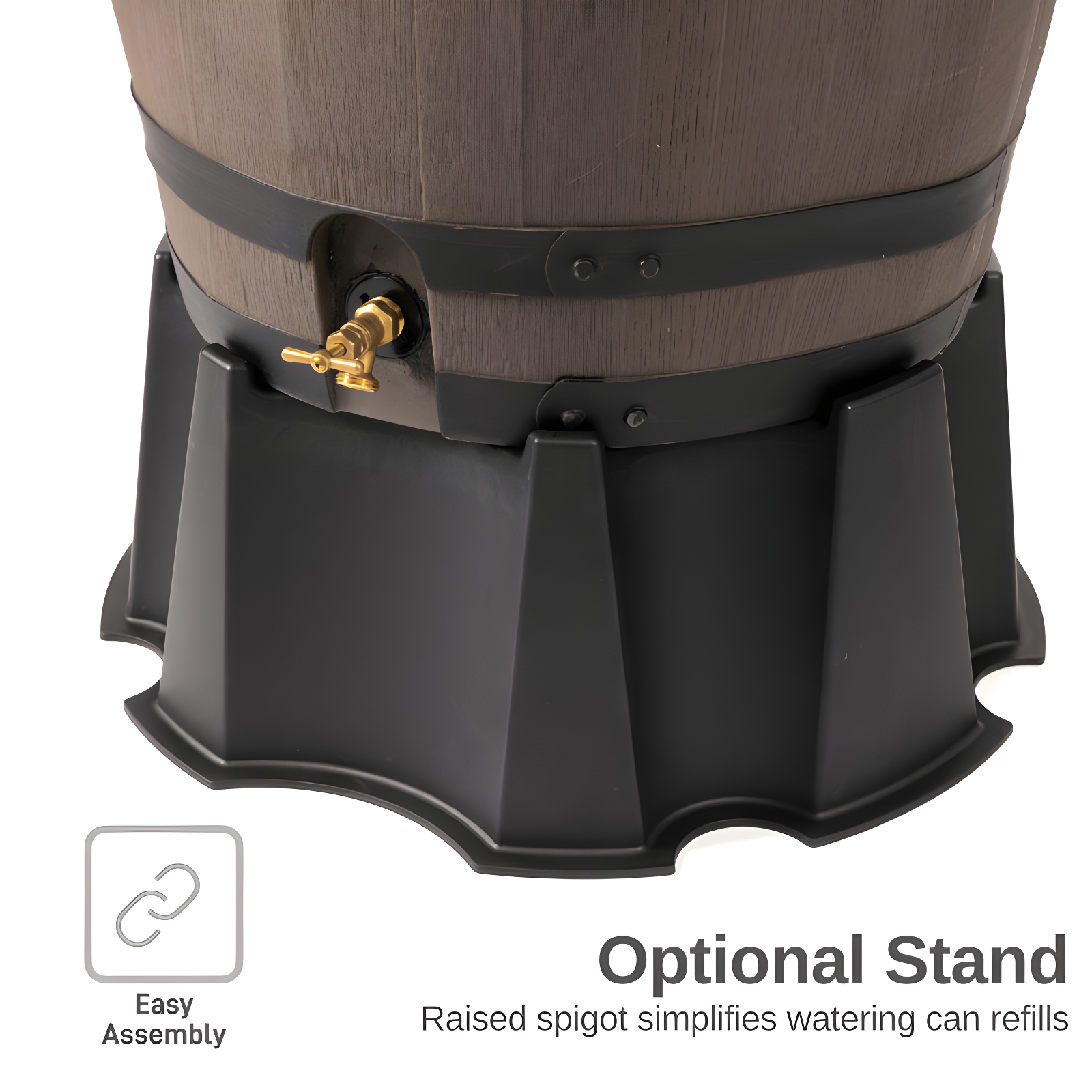 RTS Companies 55 Gallon Premium Eco Flat Back Rain Barrel with Removable Lid