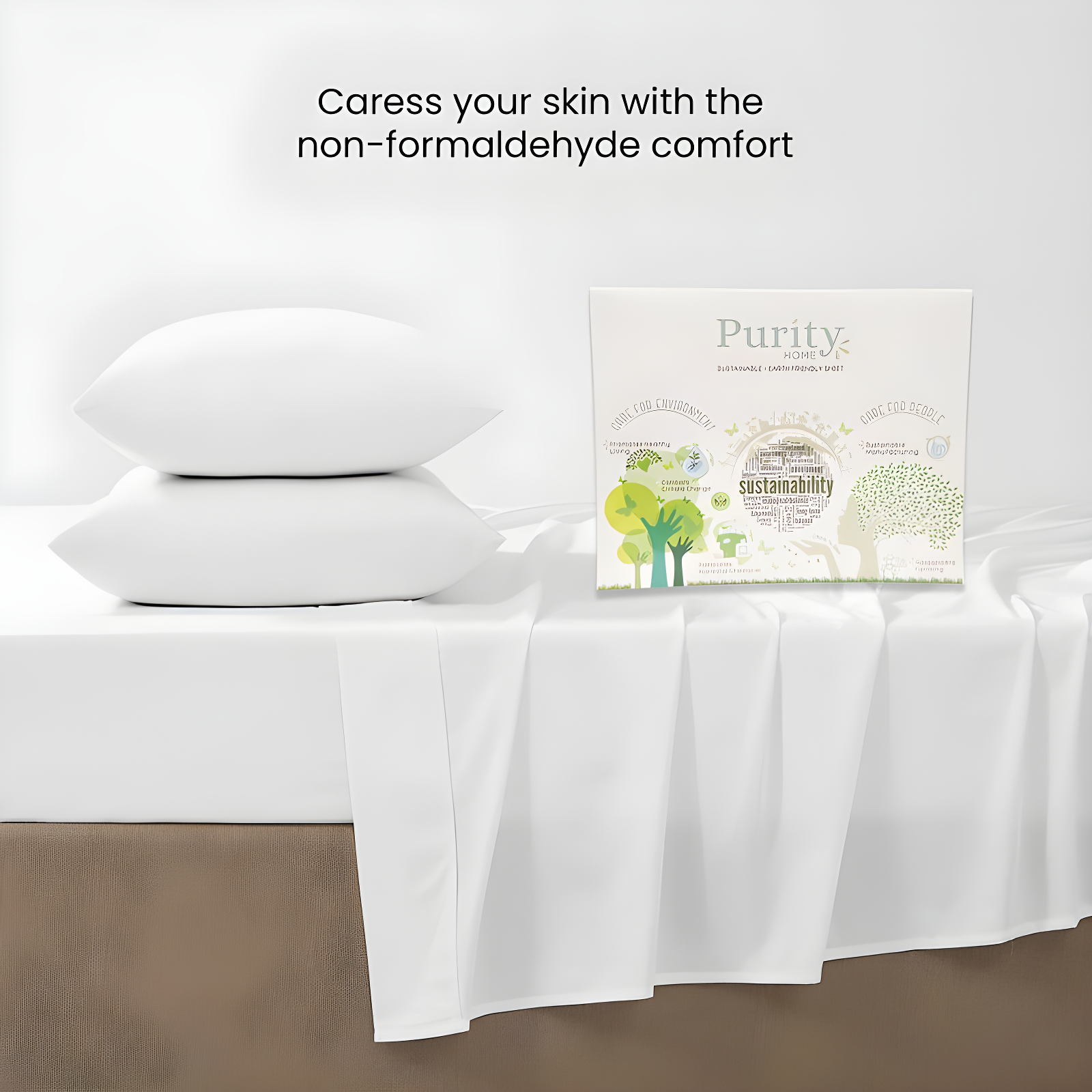 Full 400 Thread Count Wrinkle Free Cotton Solid Sheet Set White - Purity Home: Sateen Weave, Deep Pocket Fitted, OEKO-TEX Certified