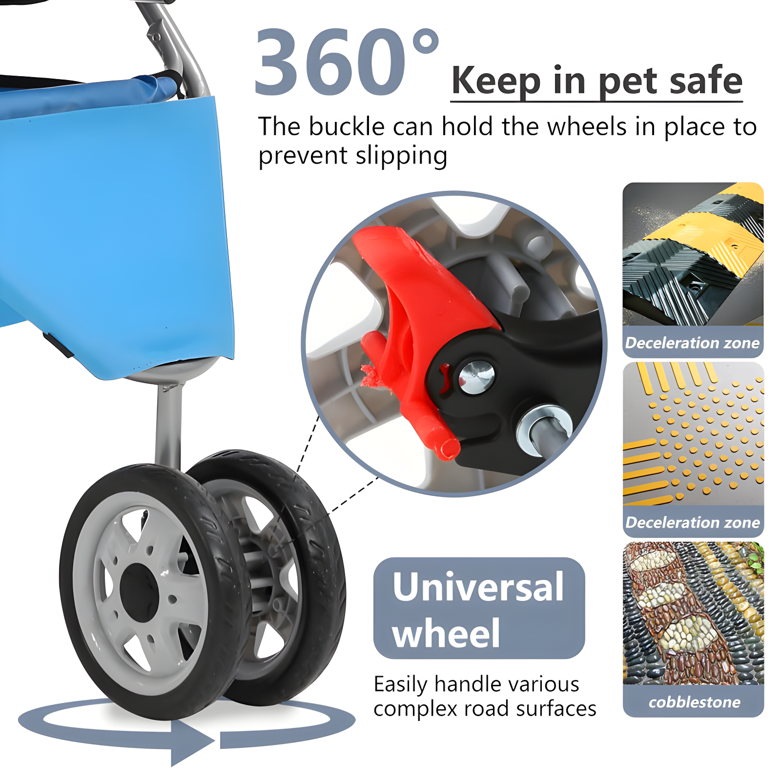 ToccoLeggero Pet Stroller Foldable Dog Stroller 3-Wheel Durable Cat Jogger Stroller For Small And Medium Dogs Cats With Washable Liner Storage Basket Cup Holder