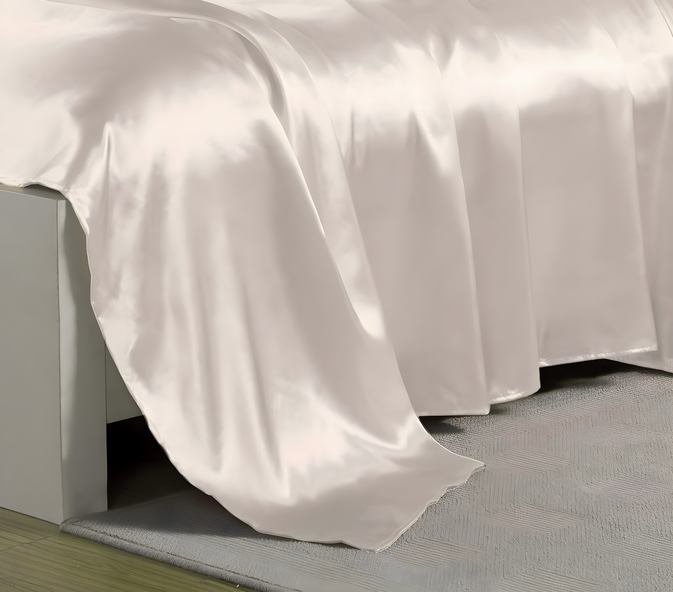 Queen Satin Sheet Set Ivory - Belles & Whistles
