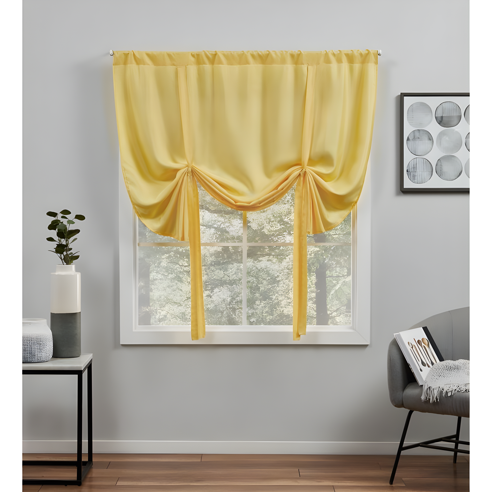 Amalgamated Textiles Exclusive Home Loha Light Filtering Rod Pocket Tie Up Shade