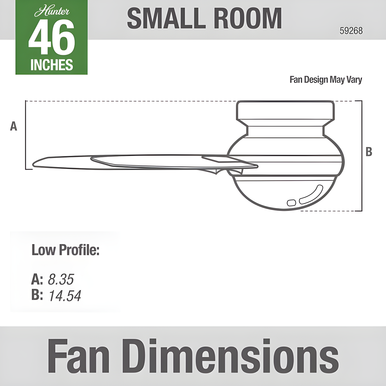Hunter Fan 46" Anslee 5 - Blade LED Flush Mount Ceiling Fan with Pull Chain and Light Kit Included