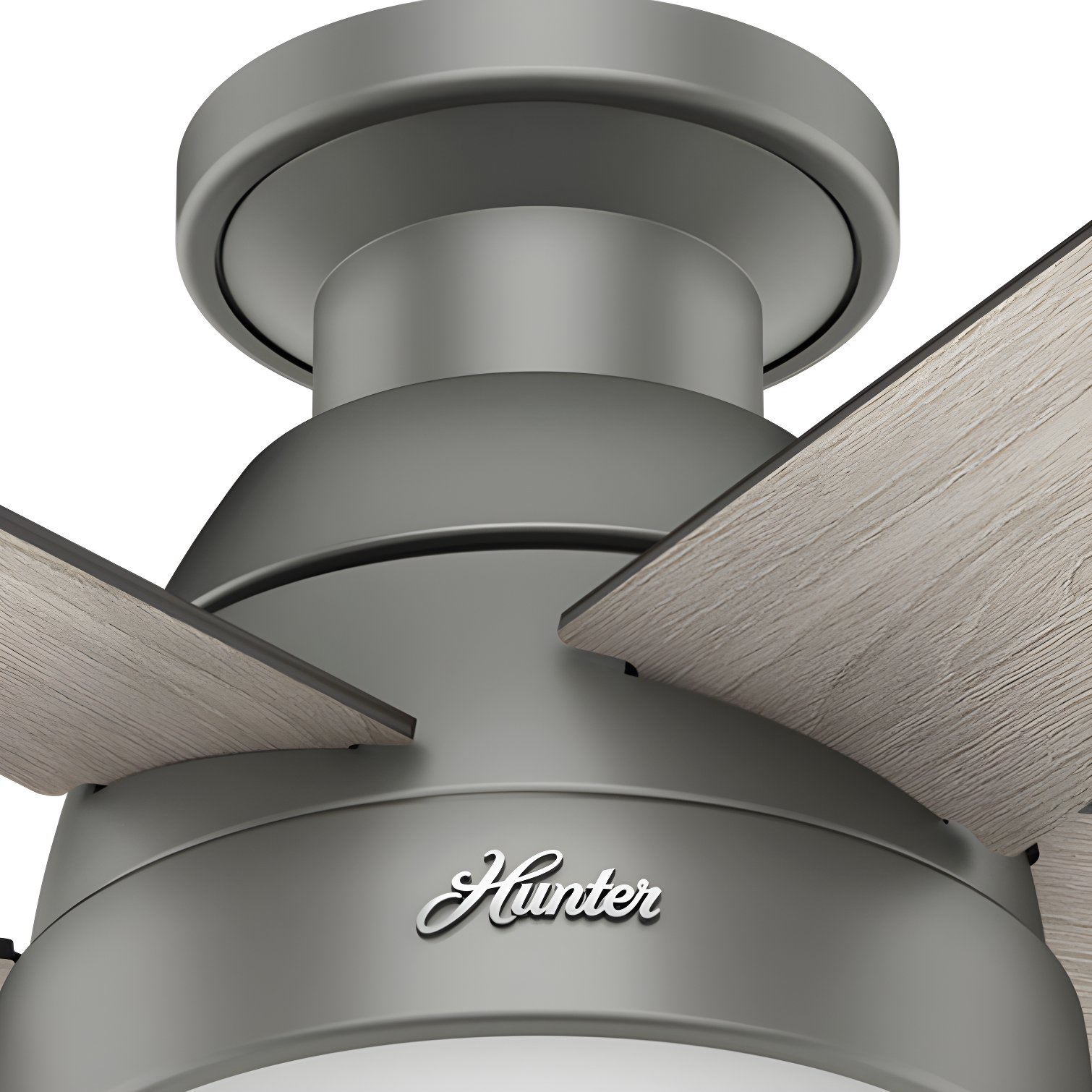 Hunter Fan 46" Anslee 5 - Blade LED Flush Mount Ceiling Fan with Pull Chain and Light Kit Included