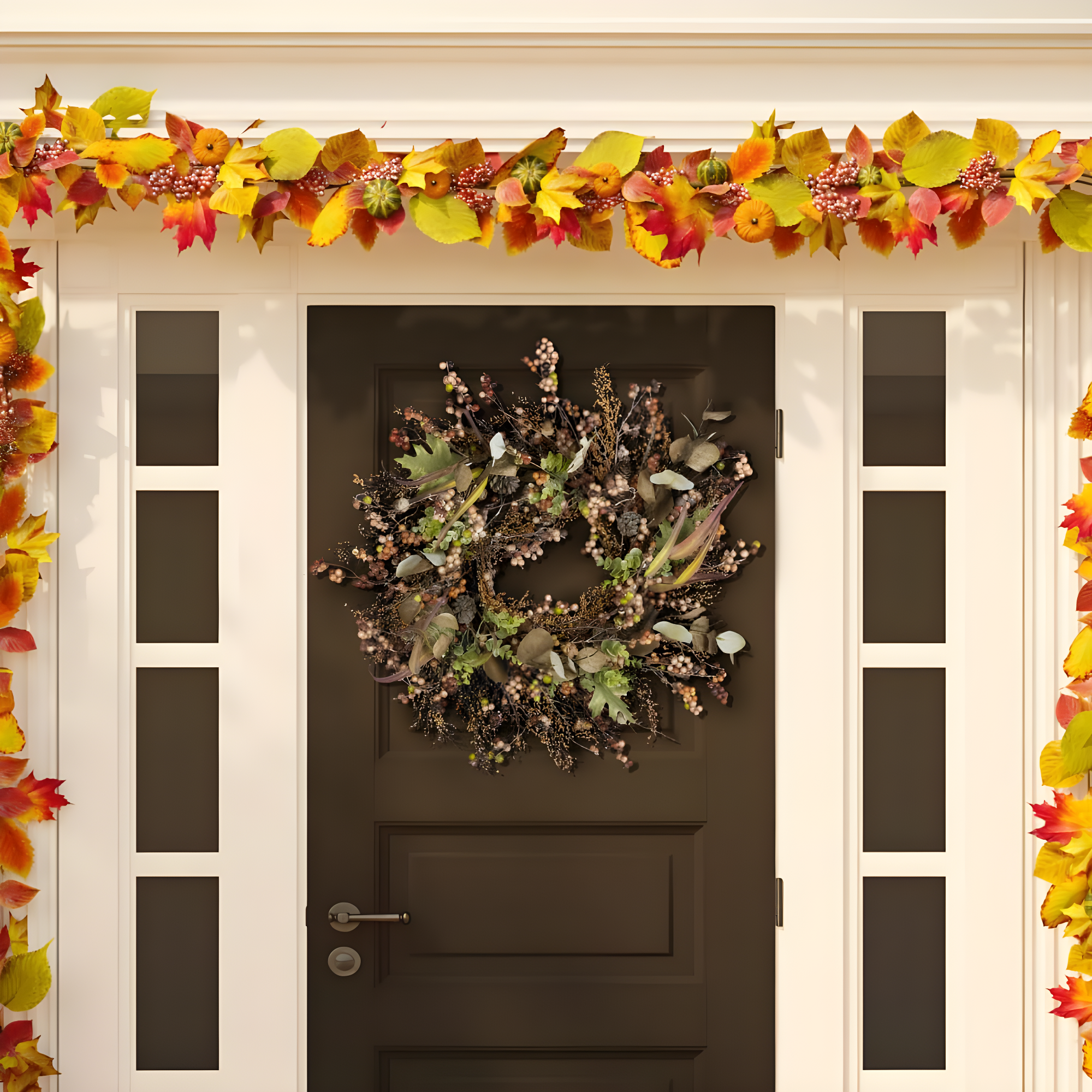 SAFAVIEH Faux 26 Inch Berry & Acorn Wreath, Brown/Green