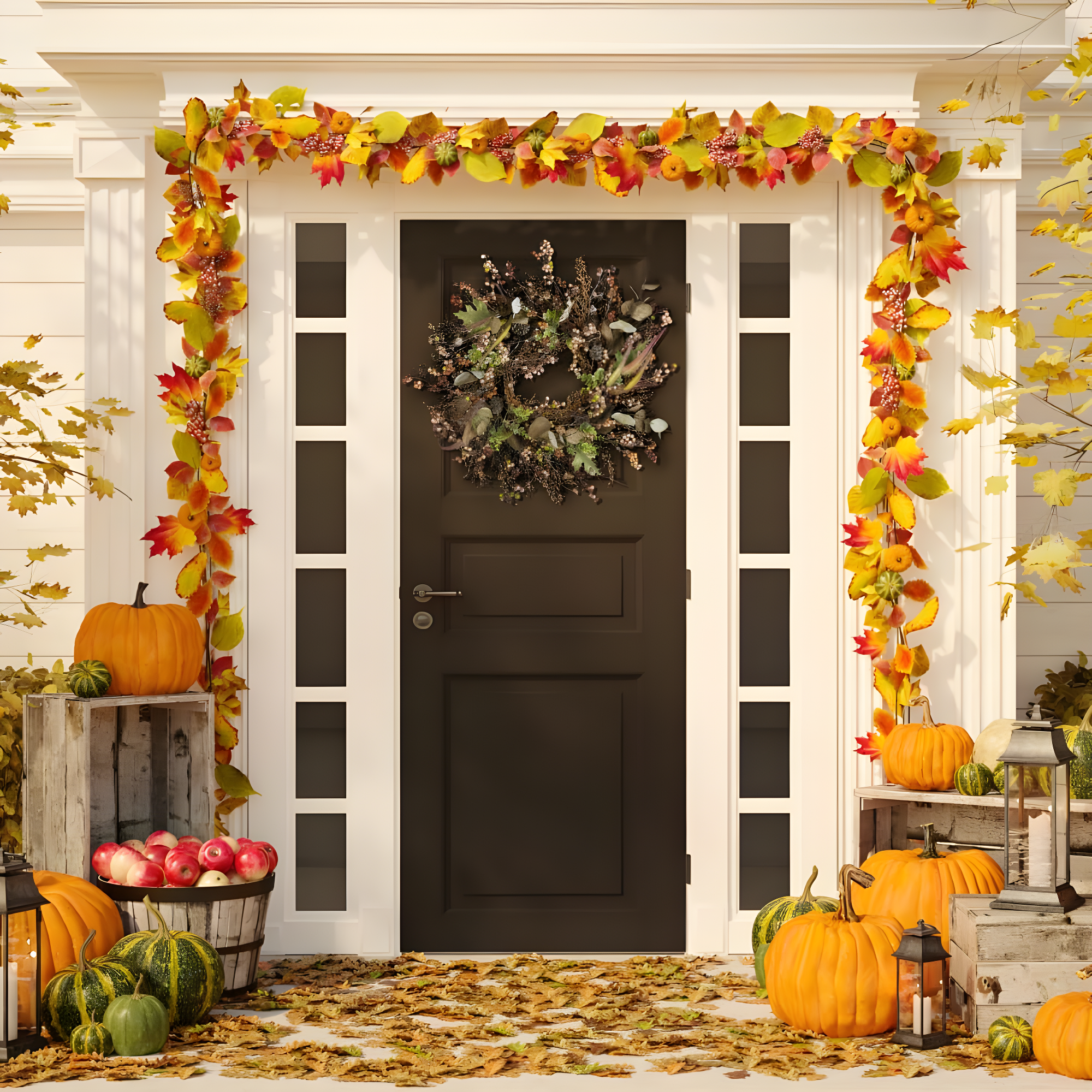 SAFAVIEH Faux 26 Inch Berry & Acorn Wreath, Brown/Green