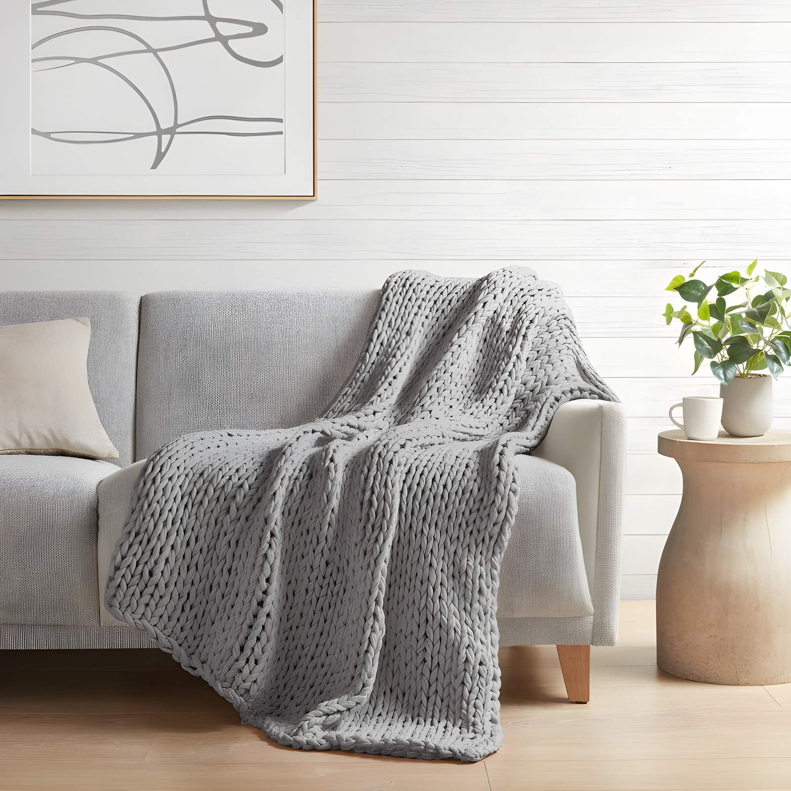 Kelly Clarkson Home Madison Hand Made Chunky Double Knit Throw Blanket