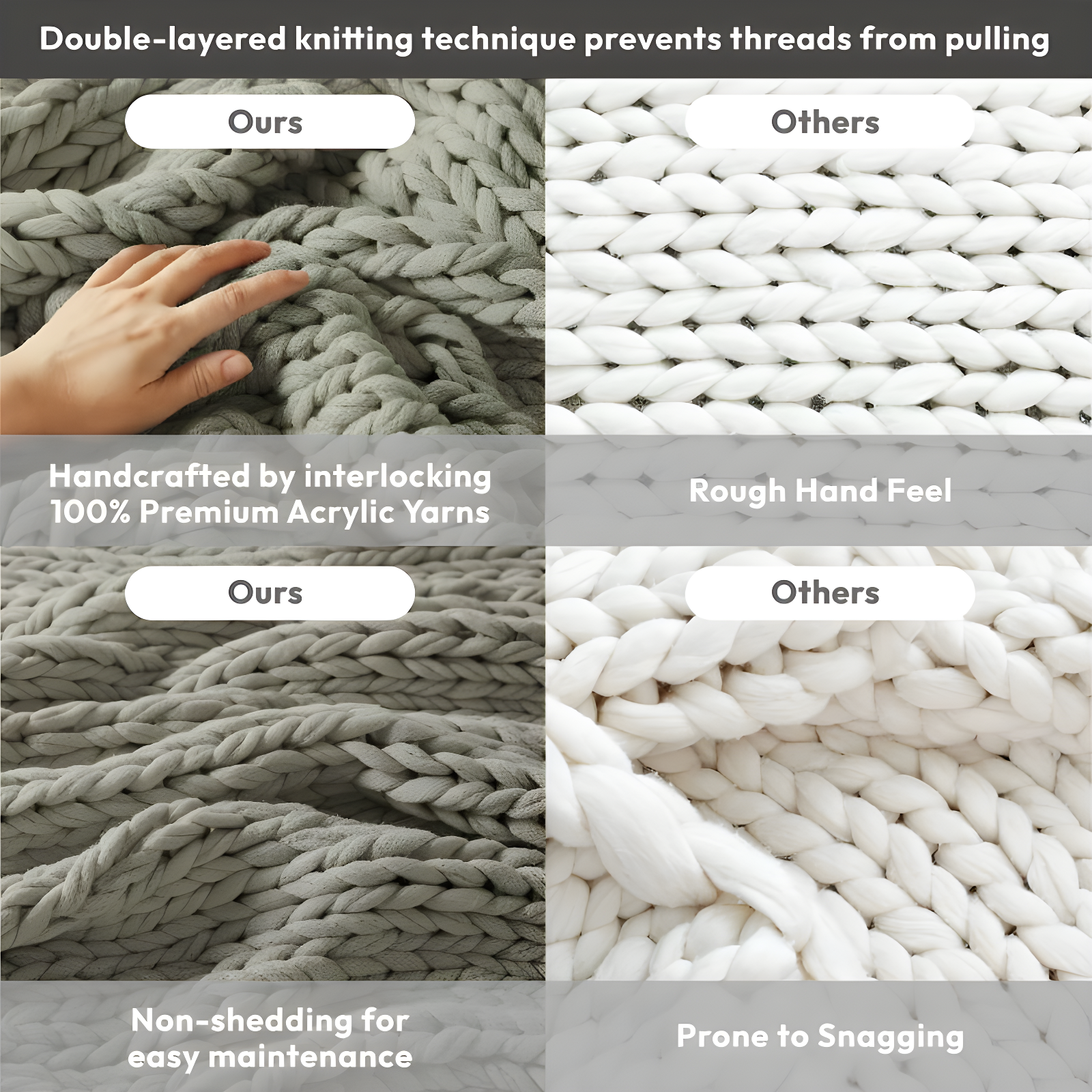 Kelly Clarkson Home Madison Hand Made Chunky Double Knit Throw Blanket