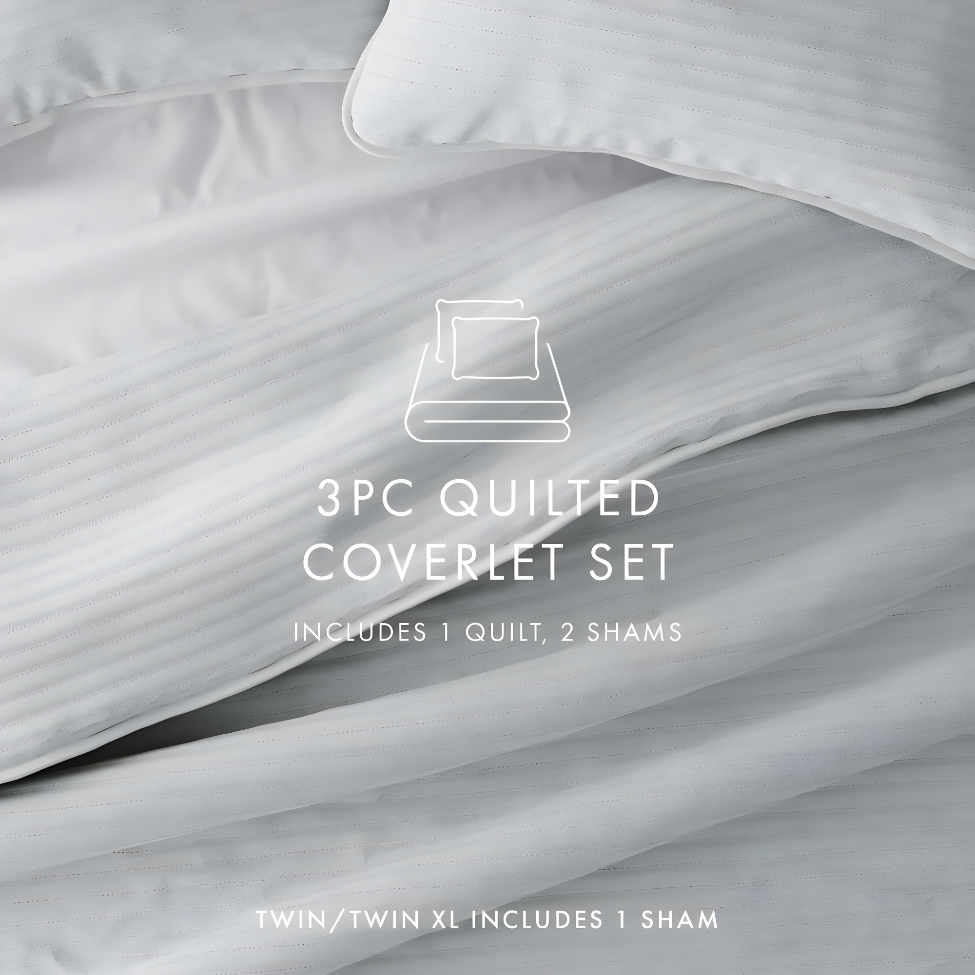 Becky Cameron Lightweight All Season Stripe Stitch Quilt Set with Shams