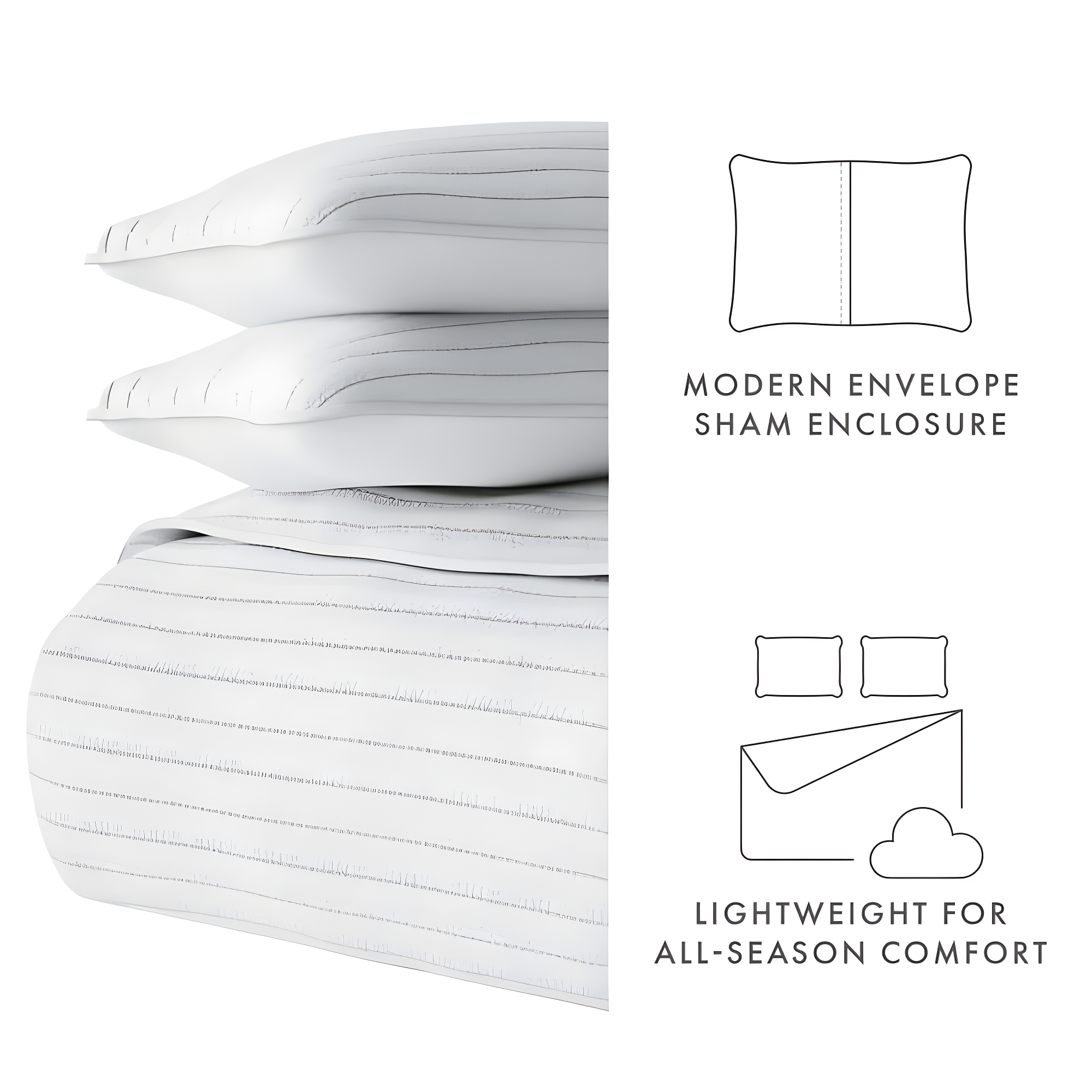 Becky Cameron Lightweight All Season Stripe Stitch Quilt Set with Shams