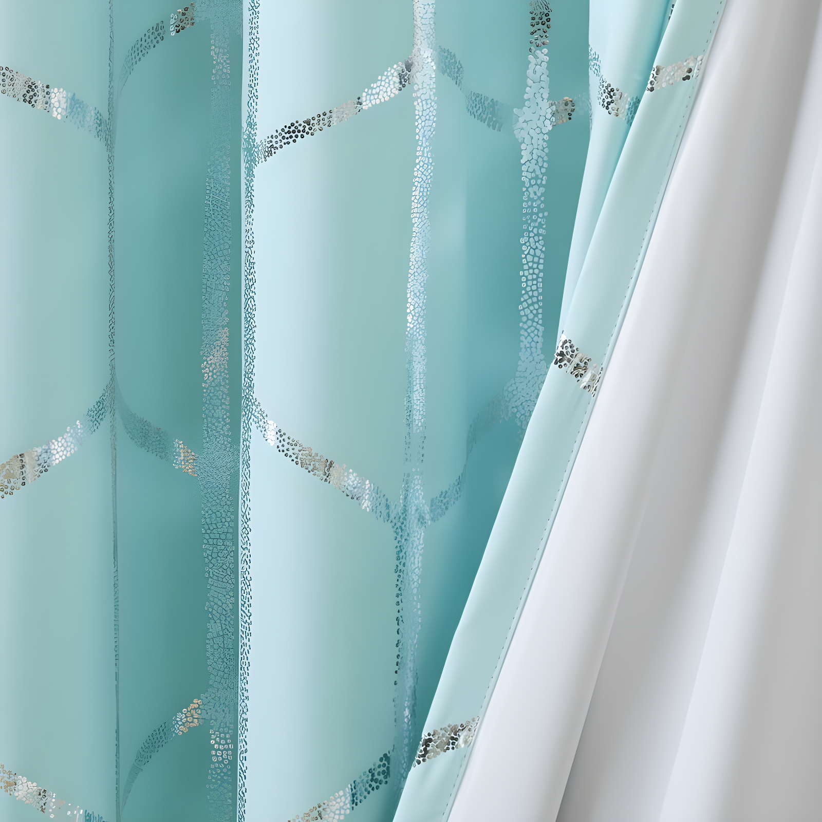 Raina Geometric Total Blackout Grommet Single Curtain Panel