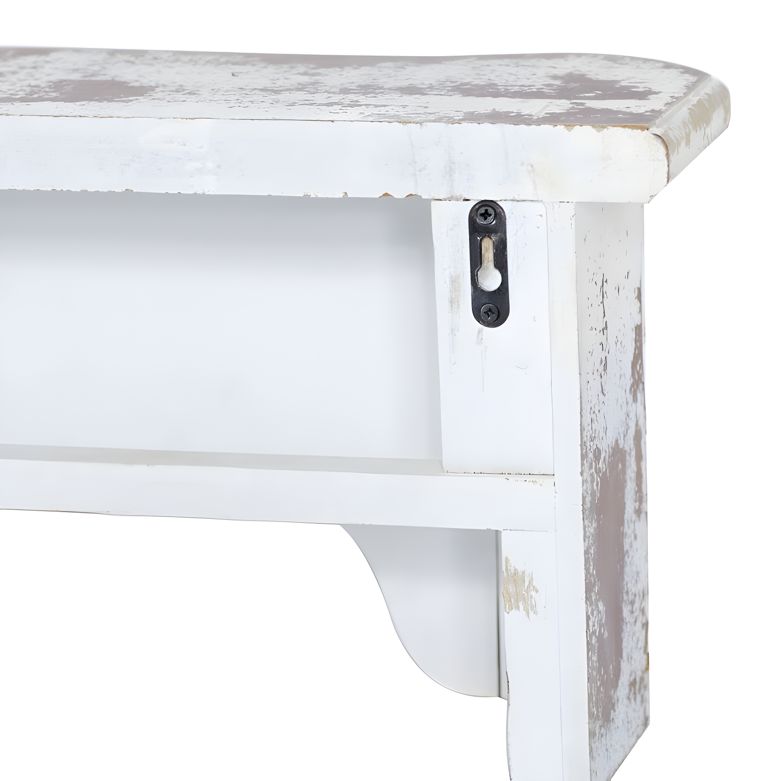 One Allium Way® Goodland White Wood 1 Shelf Scroll Wall Shelf 36" x 6" x 9"