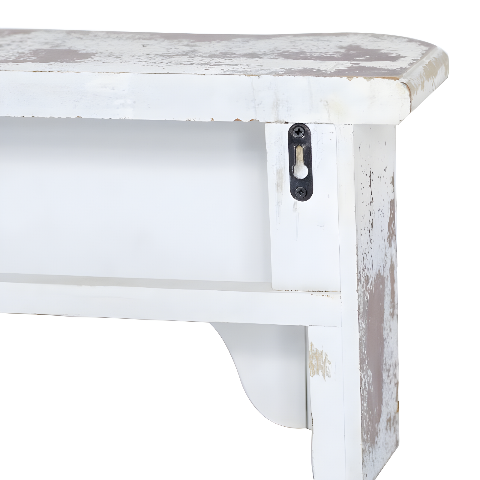 One Allium Way® Goodland White Wood 1 Shelf Scroll Wall Shelf 36" x 6" x 9"