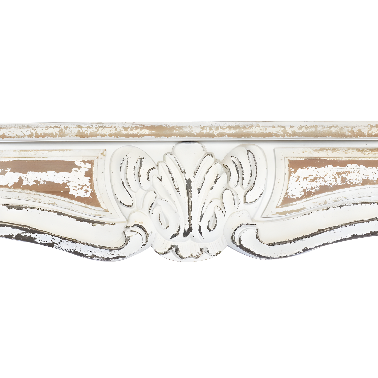 One Allium Way® Goodland White Wood 1 Shelf Scroll Wall Shelf 36" x 6" x 9"