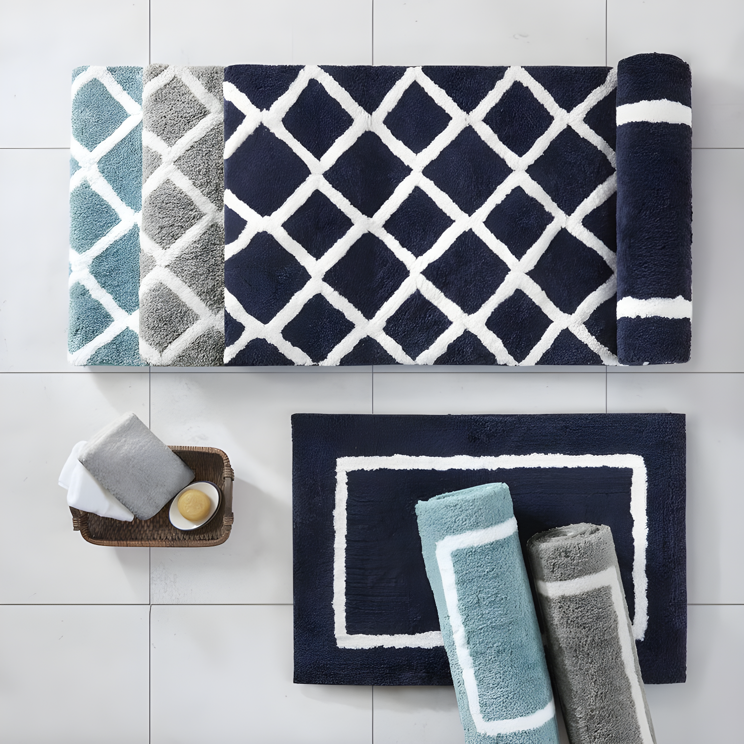 Bittman Reversible High Pile Tufted Bath Rug