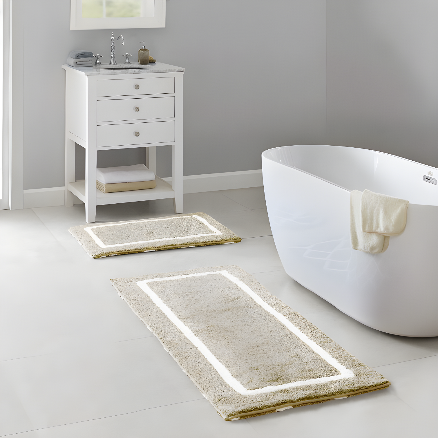 Bittman Reversible High Pile Tufted Bath Rug