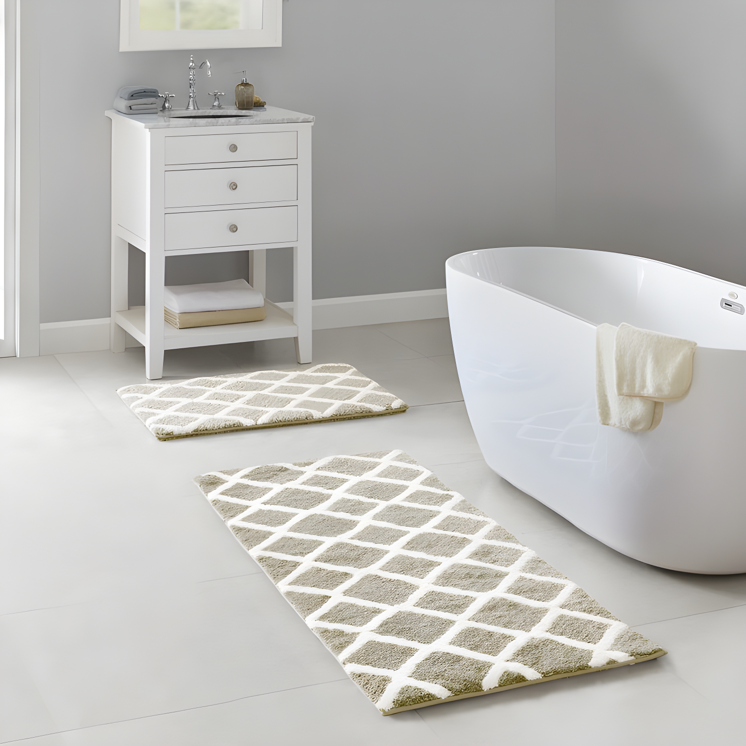 Bittman Reversible High Pile Tufted Bath Rug