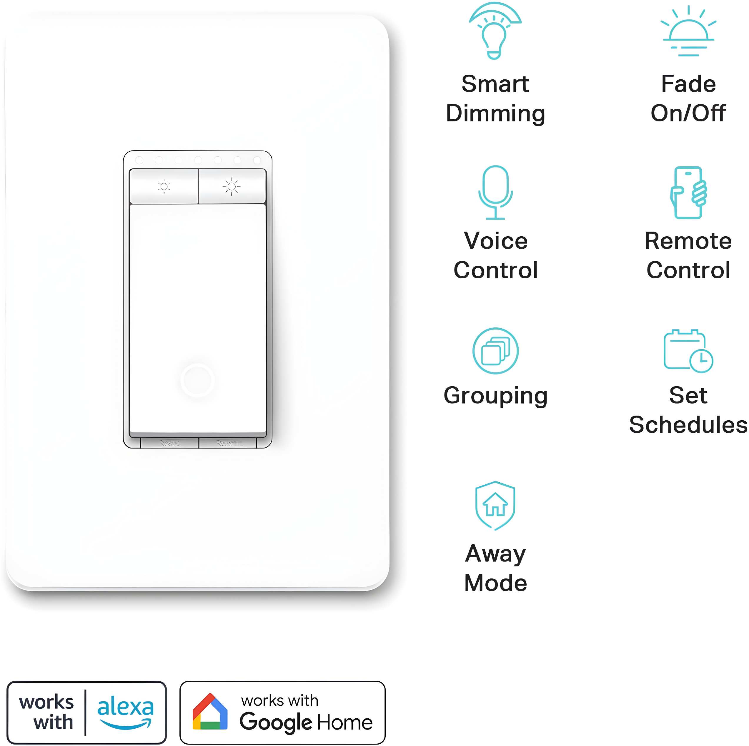 TP-Link HS220 In-Wall Smart Dimmer, No Hub Required