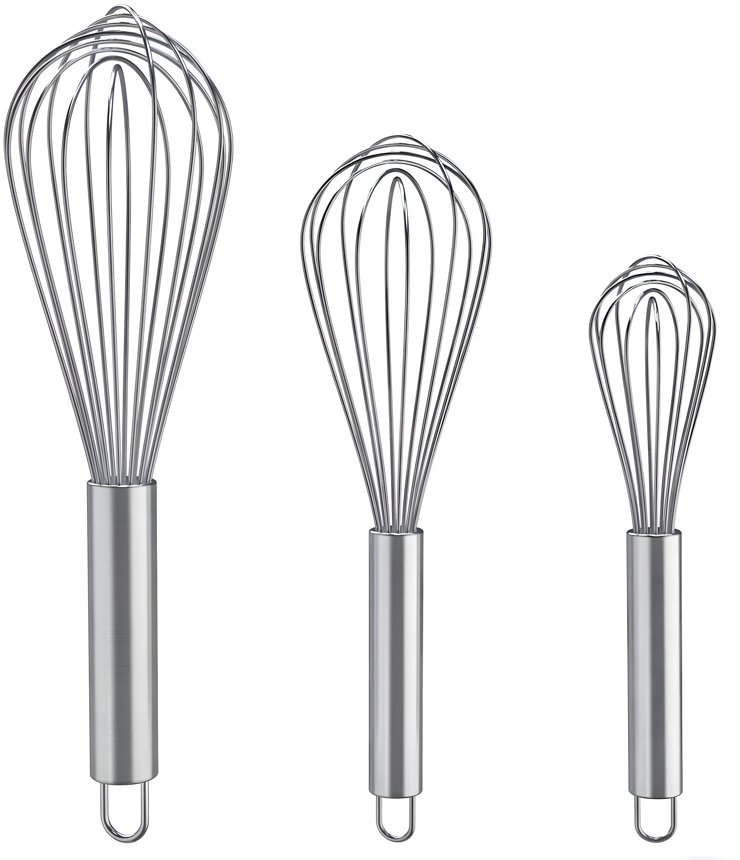 3Pcs 304 Stainless Steel Whisk Set, Professional Balloon Whisks for Kitchen Cooking, Perfect For Blending, Whisking, Baking, Beating, (8" +10"+ 12")