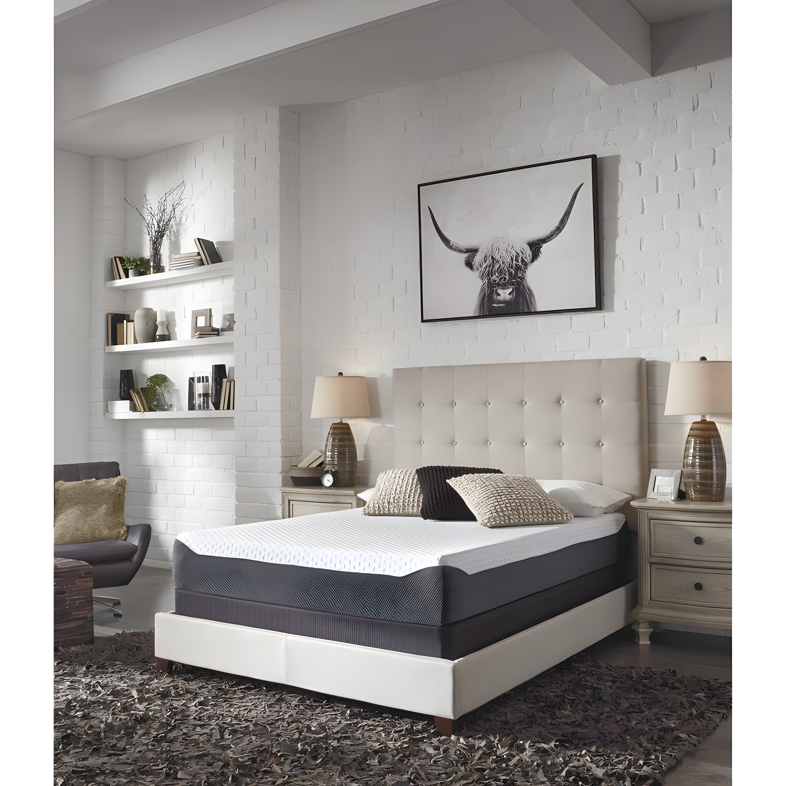 Signature Design by Ashley Chime Elite Charcoal Infused Memory Foam Mattress