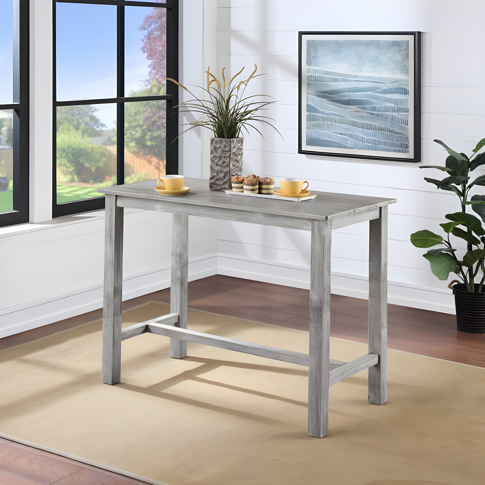 Sonoma Counter Height Pub Table Storm Gray - Boraam: 4-Seat Rectangle