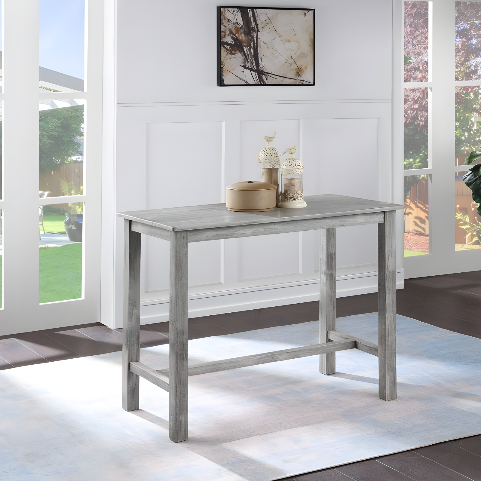Sonoma Counter Height Pub Table Storm Gray - Boraam: 4-Seat Rectangle