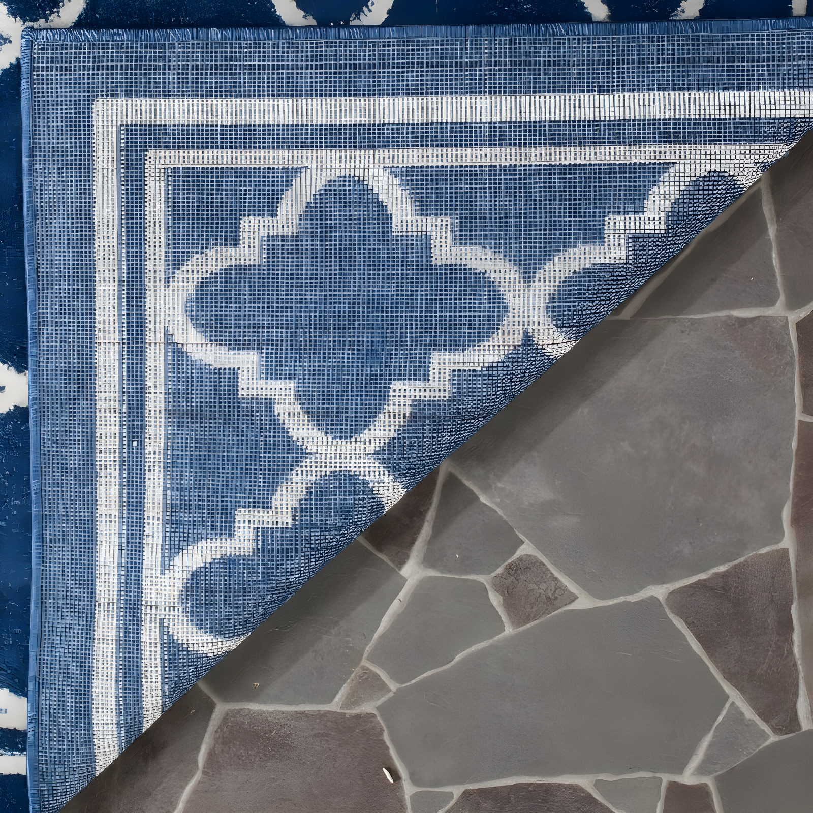Amherst AMT422 Power Loomed Indoor Area Rug - Navy/Beige - 9'x12' - Safavieh