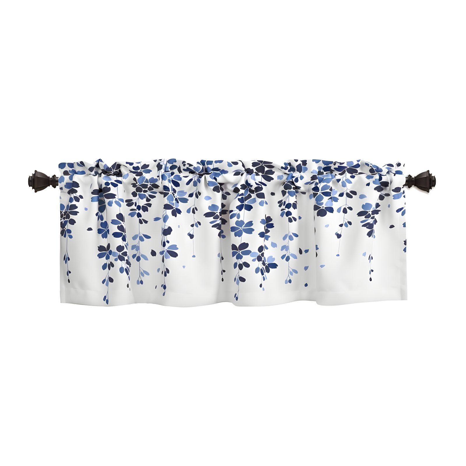 Weeping Flower Floral Tailored 52'' W Window Valance
