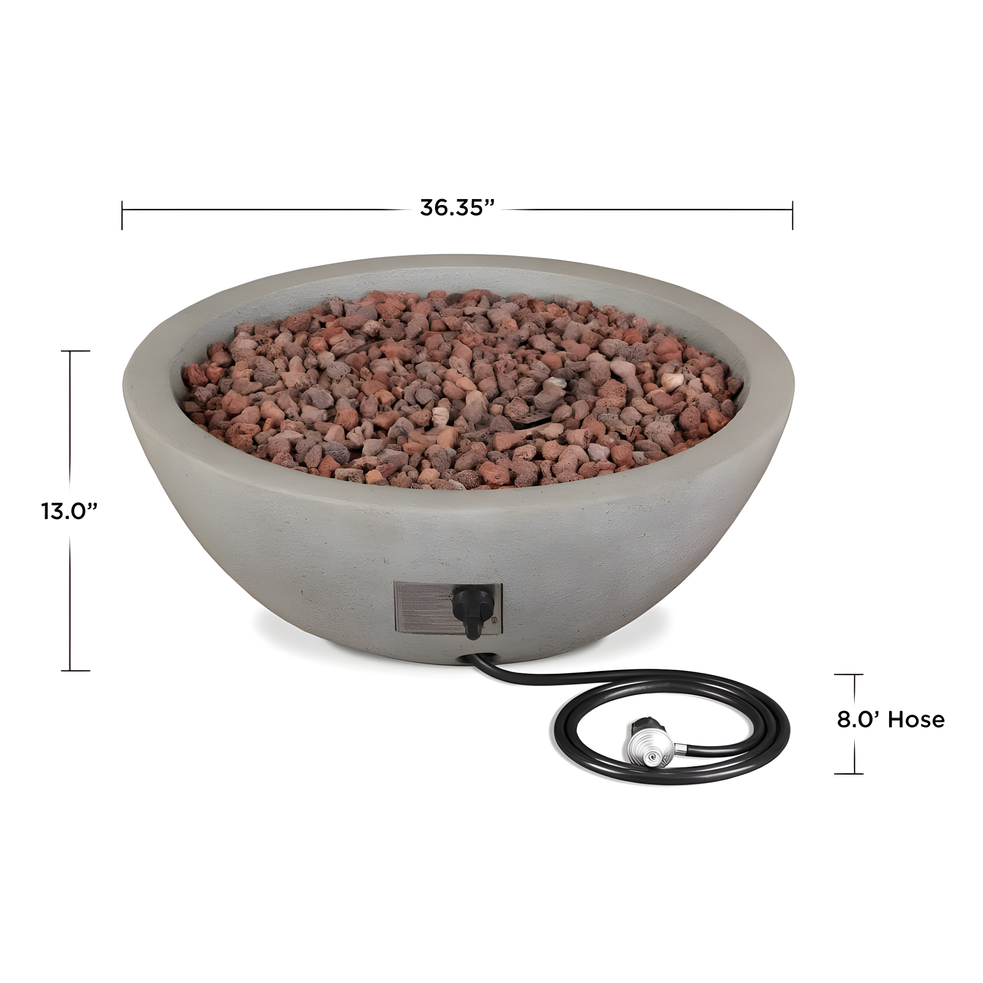 Fernanda Fire Bowl - Gray / Round