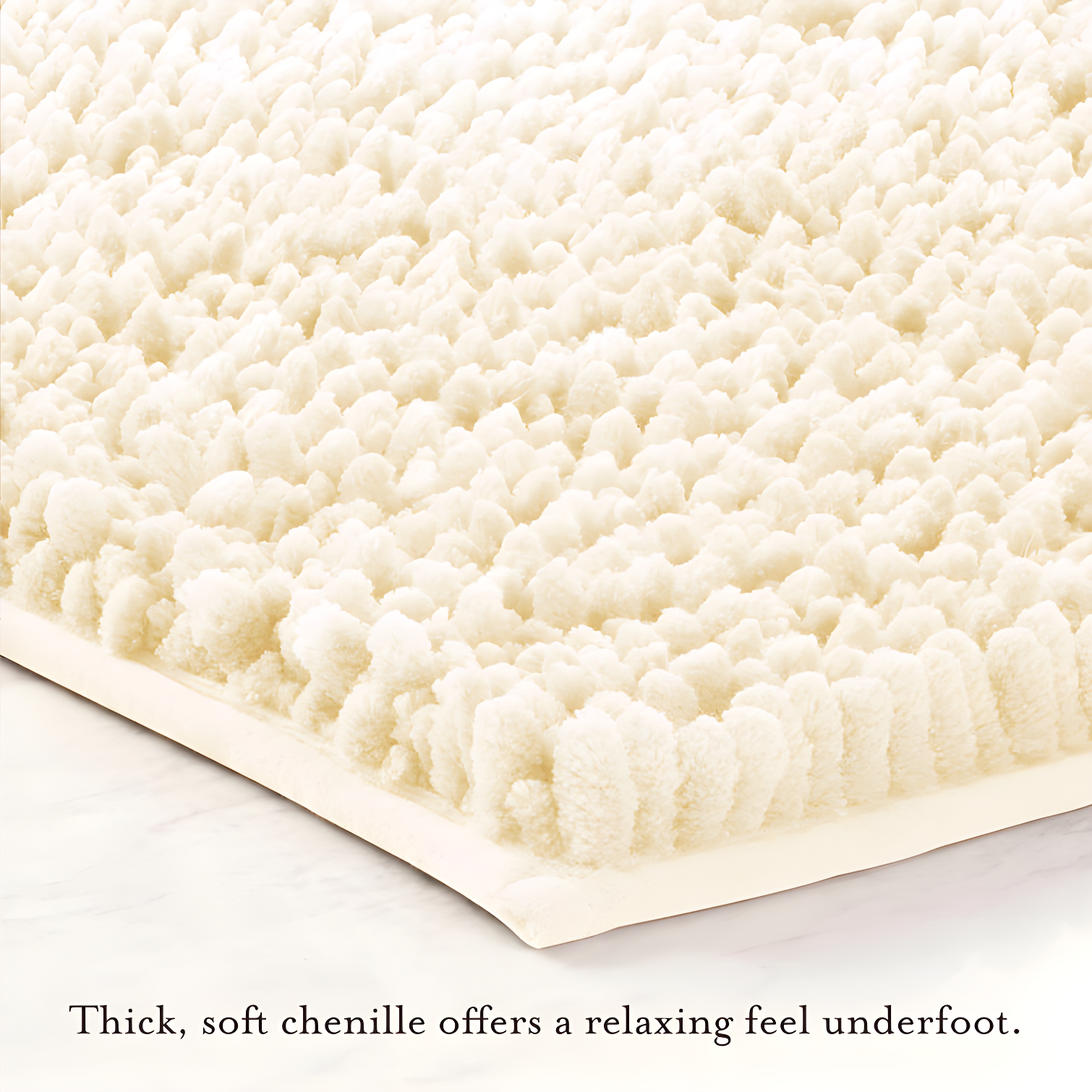 Laura Ashley Butter Chenille Bath Rug